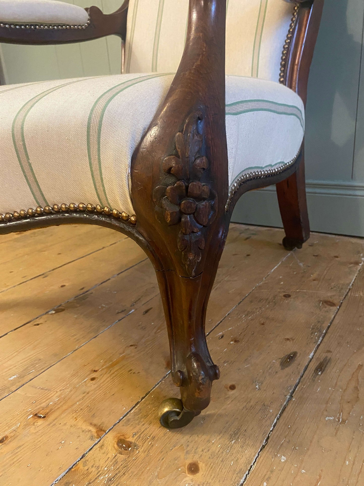 Victorian Upholstered Mahogany Armchair