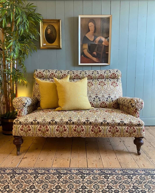 Victorian Upholstered Loveseat Sofa