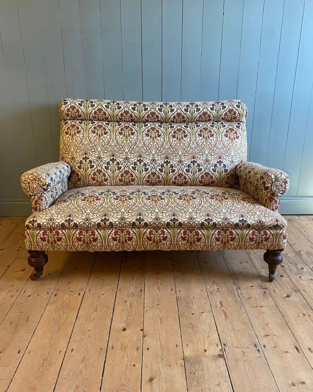 Victorian Upholstered Loveseat Sofa