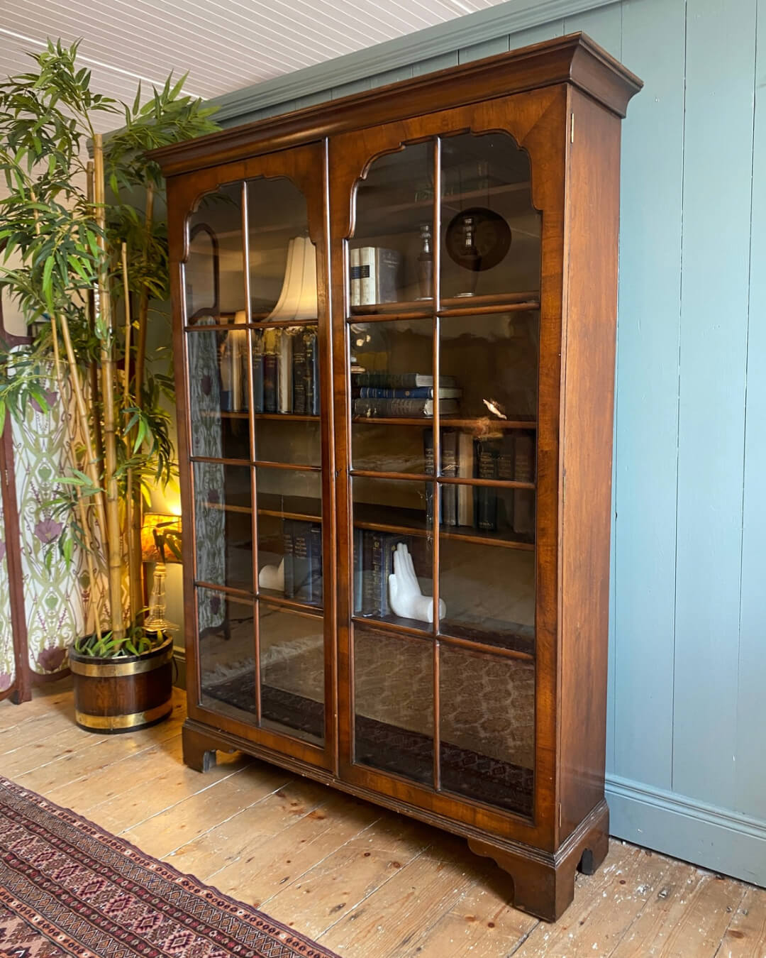 Victorian Walnut Bookcase/Display Cabinet