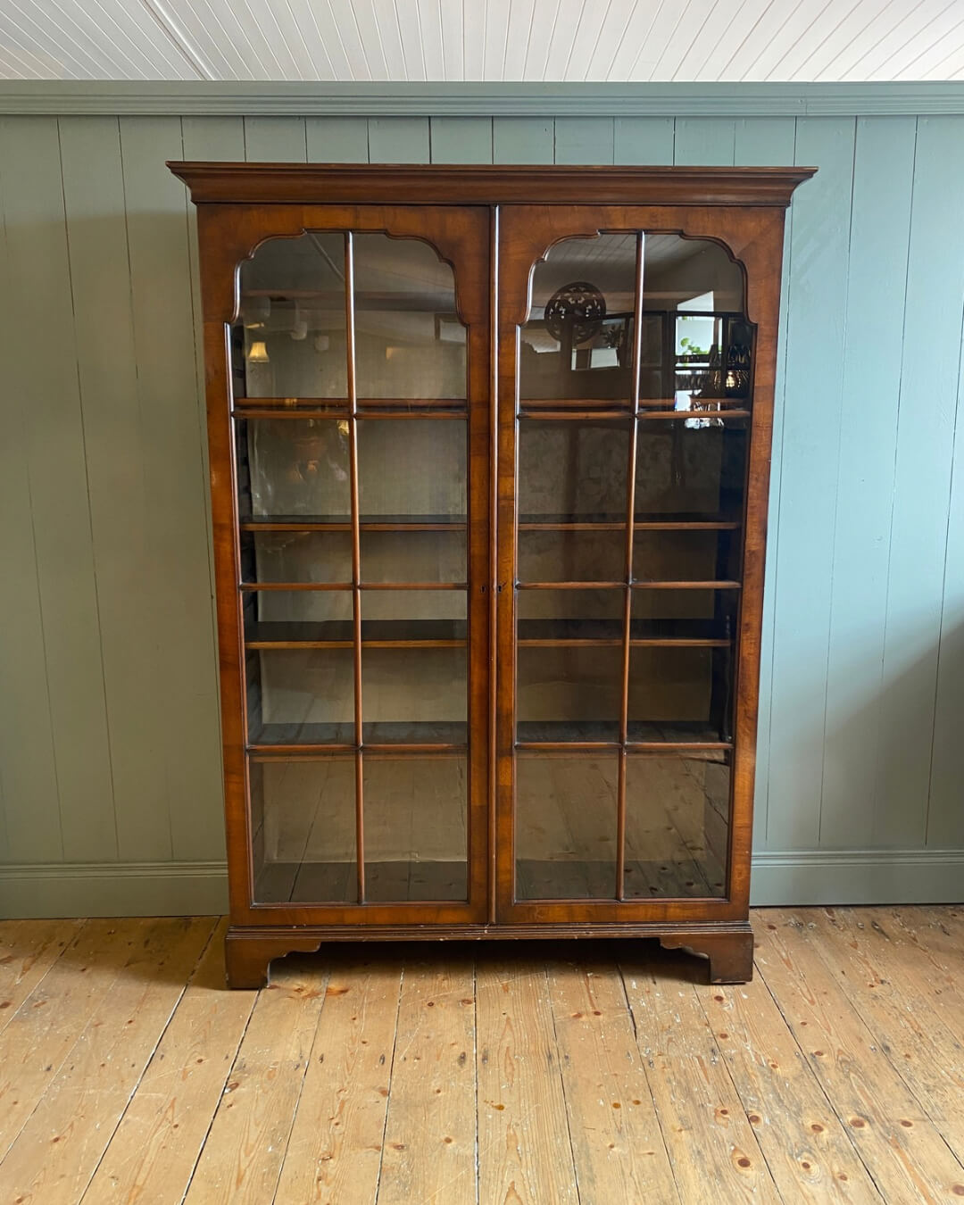 Victorian Walnut Bookcase/Display Cabinet