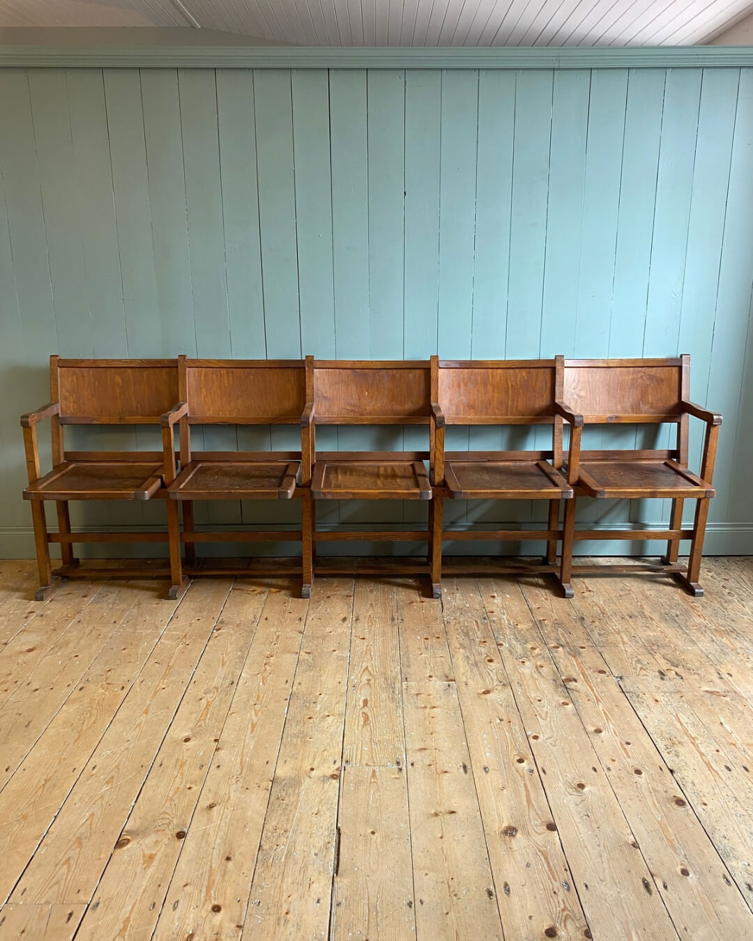 Vintage 5-Seater Cinema Bench c1940s