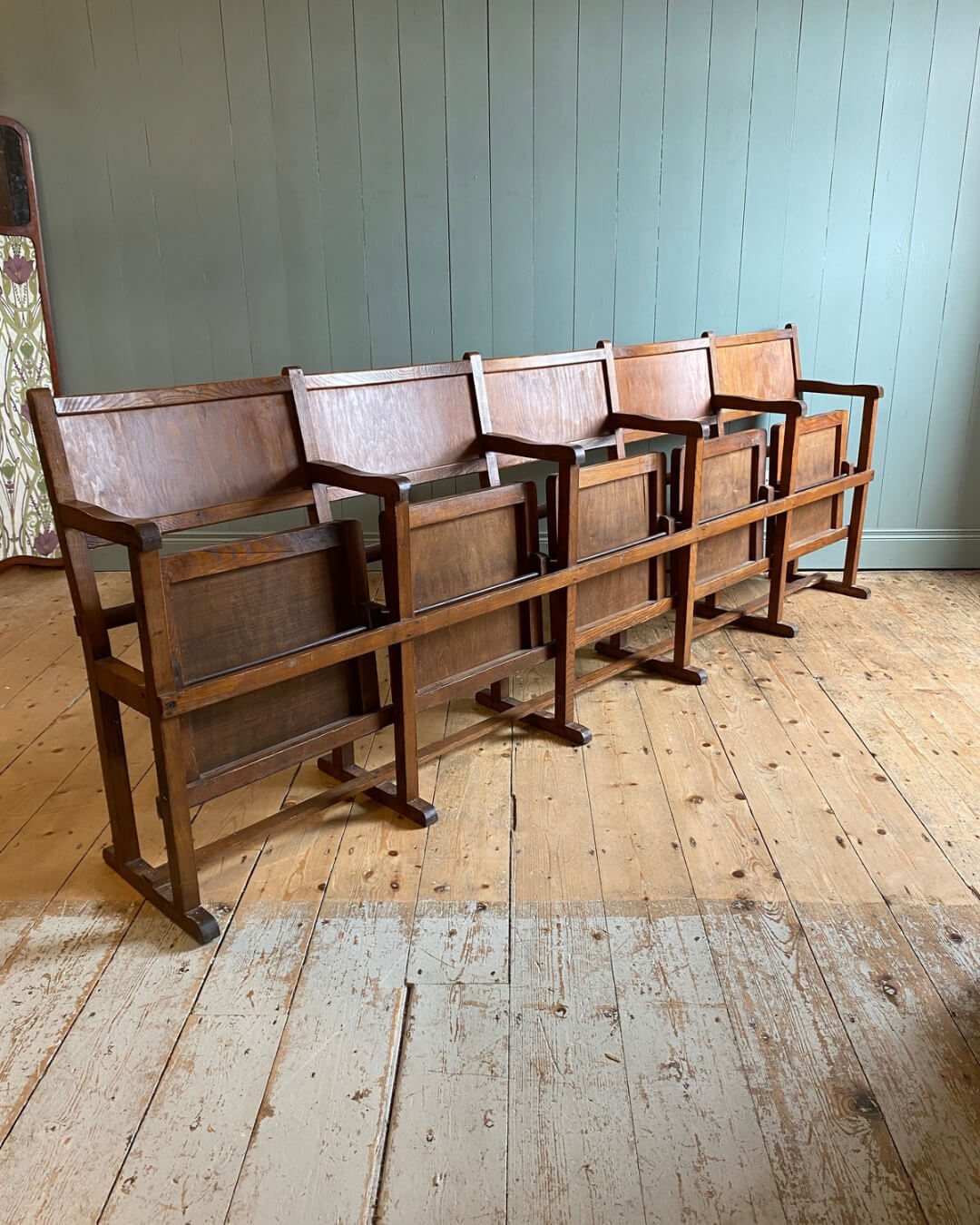 Vintage 5-Seater Cinema Bench c1940s