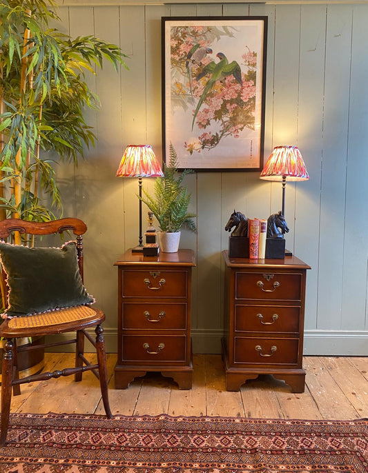 Pair of Vintage Mahogany Bedside Chests c1970