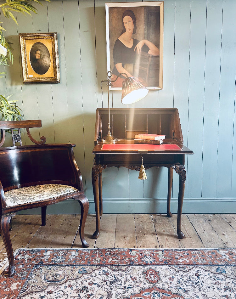 Vintage Burr Walnut Writing Bureau