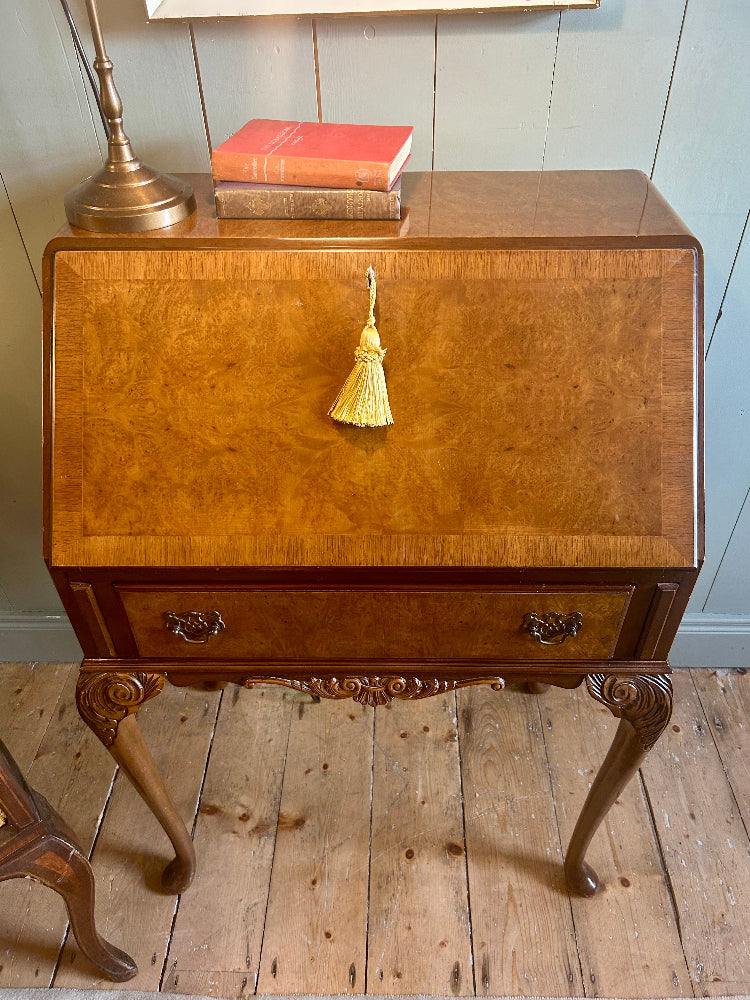 Vintage Burr Walnut Writing Bureau