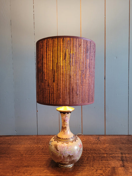Vintage Cloisone Lamp Base with Handmade Shade