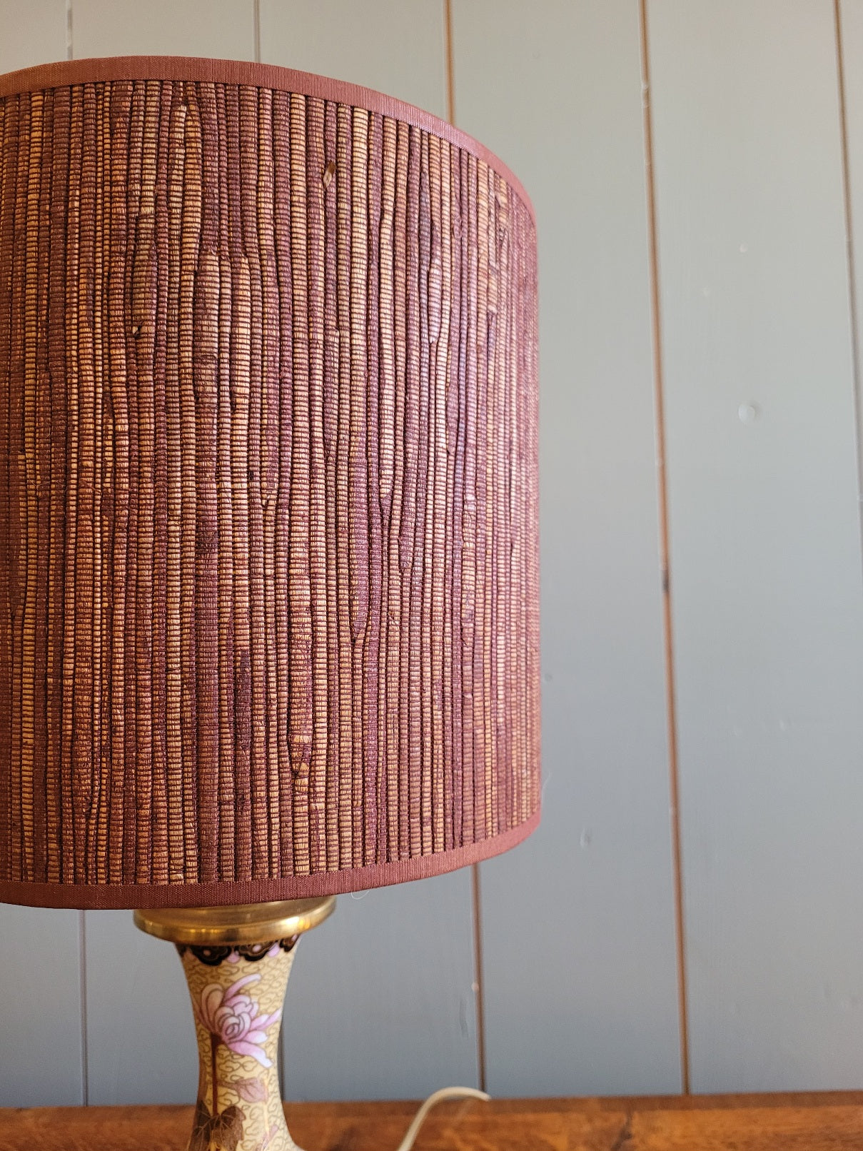 Vintage Cloisone Lamp Base with Handmade Shade