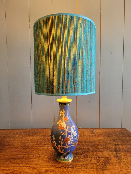 Vintage Cloisone Lamp Base with Handmade Shade