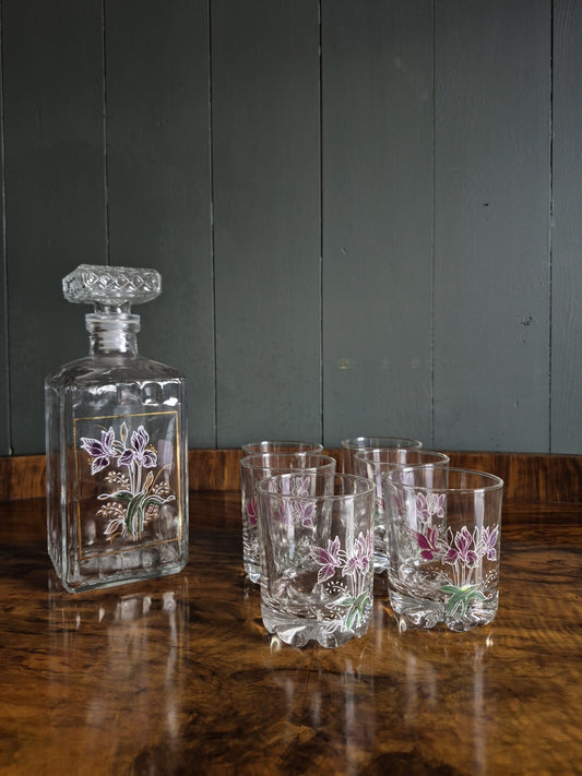 Vintage Decanter with Six Glasses