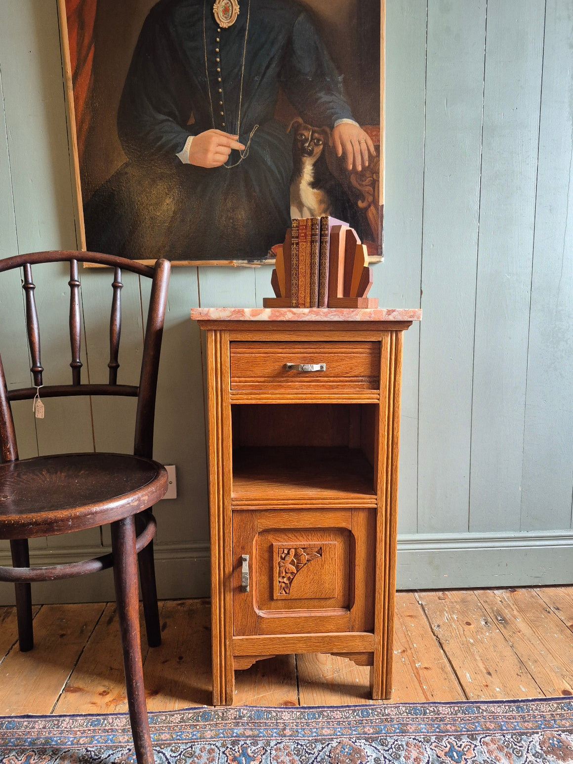 Vintage French Oak Bedside Locker