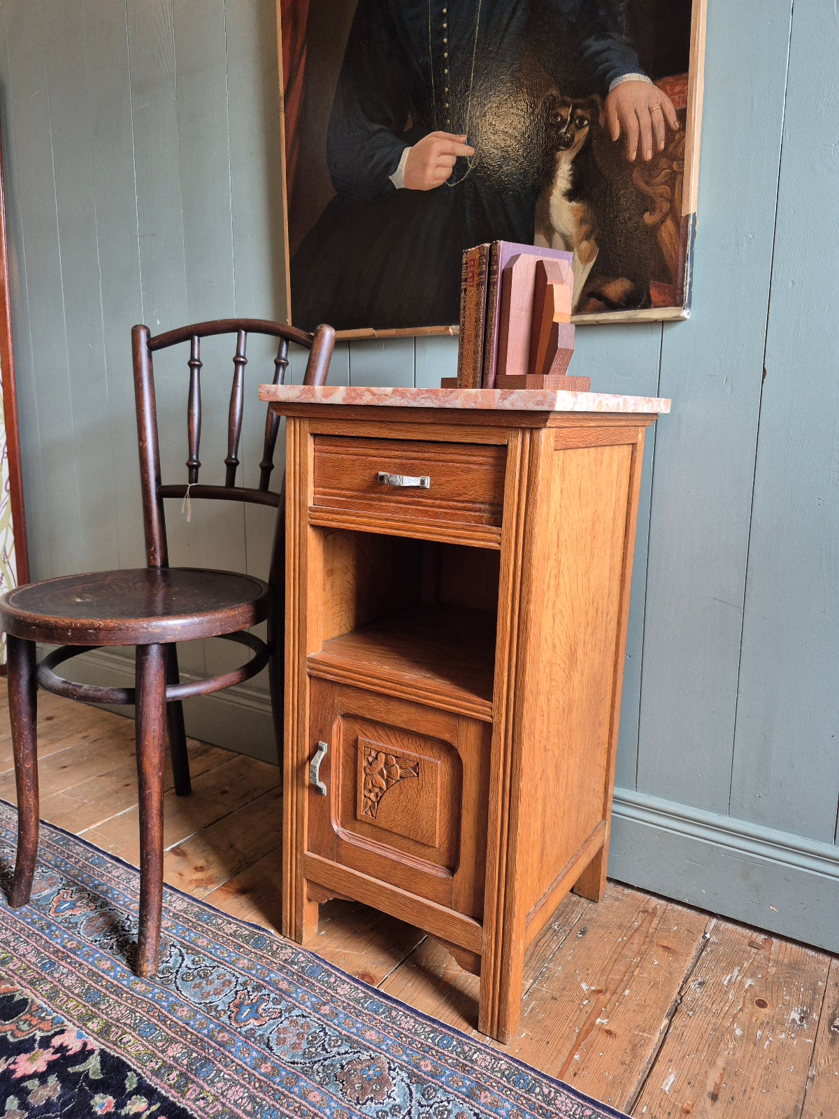 Vintage French Oak Bedside Locker