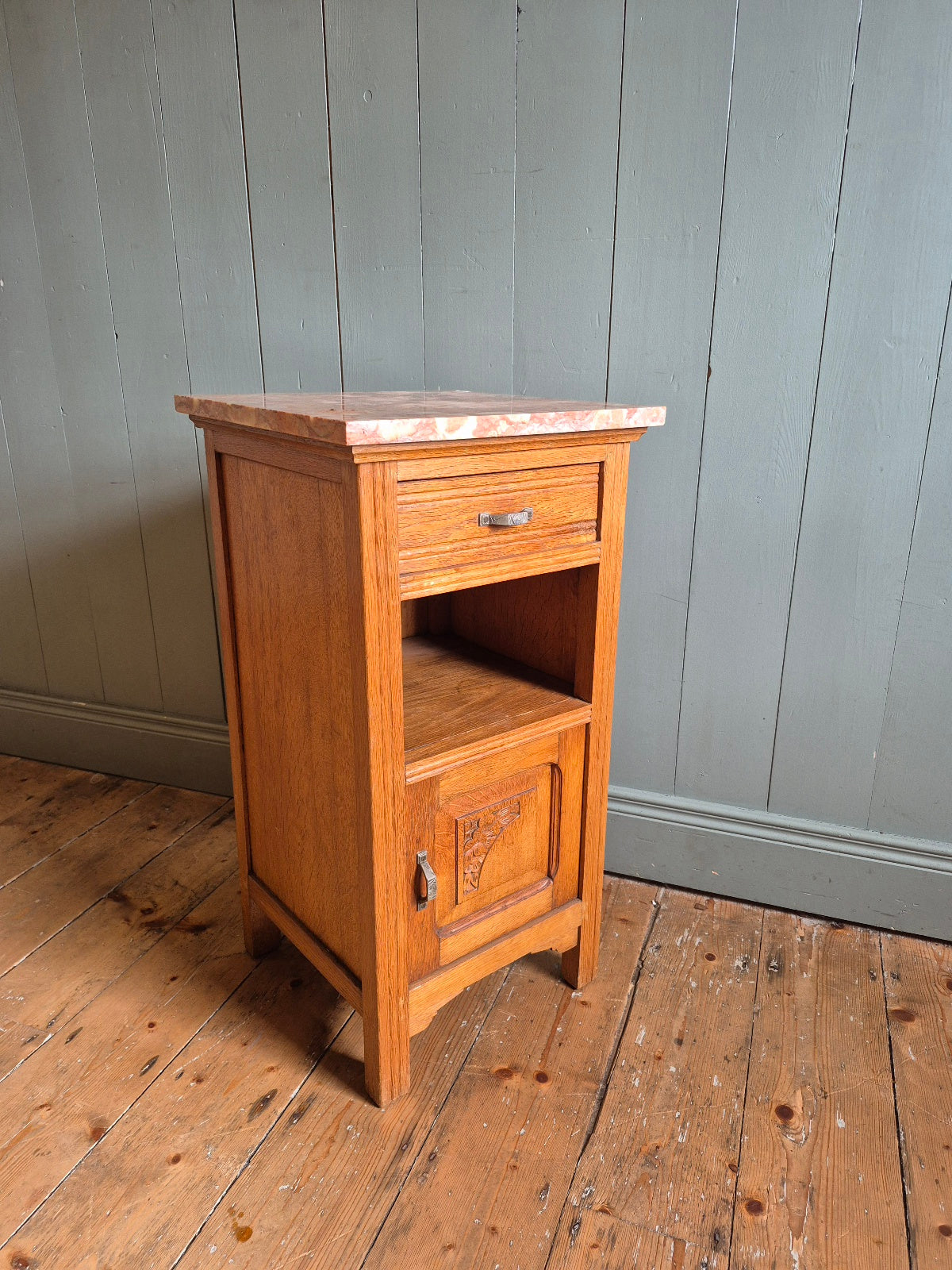 Vintage French Oak Bedside Locker
