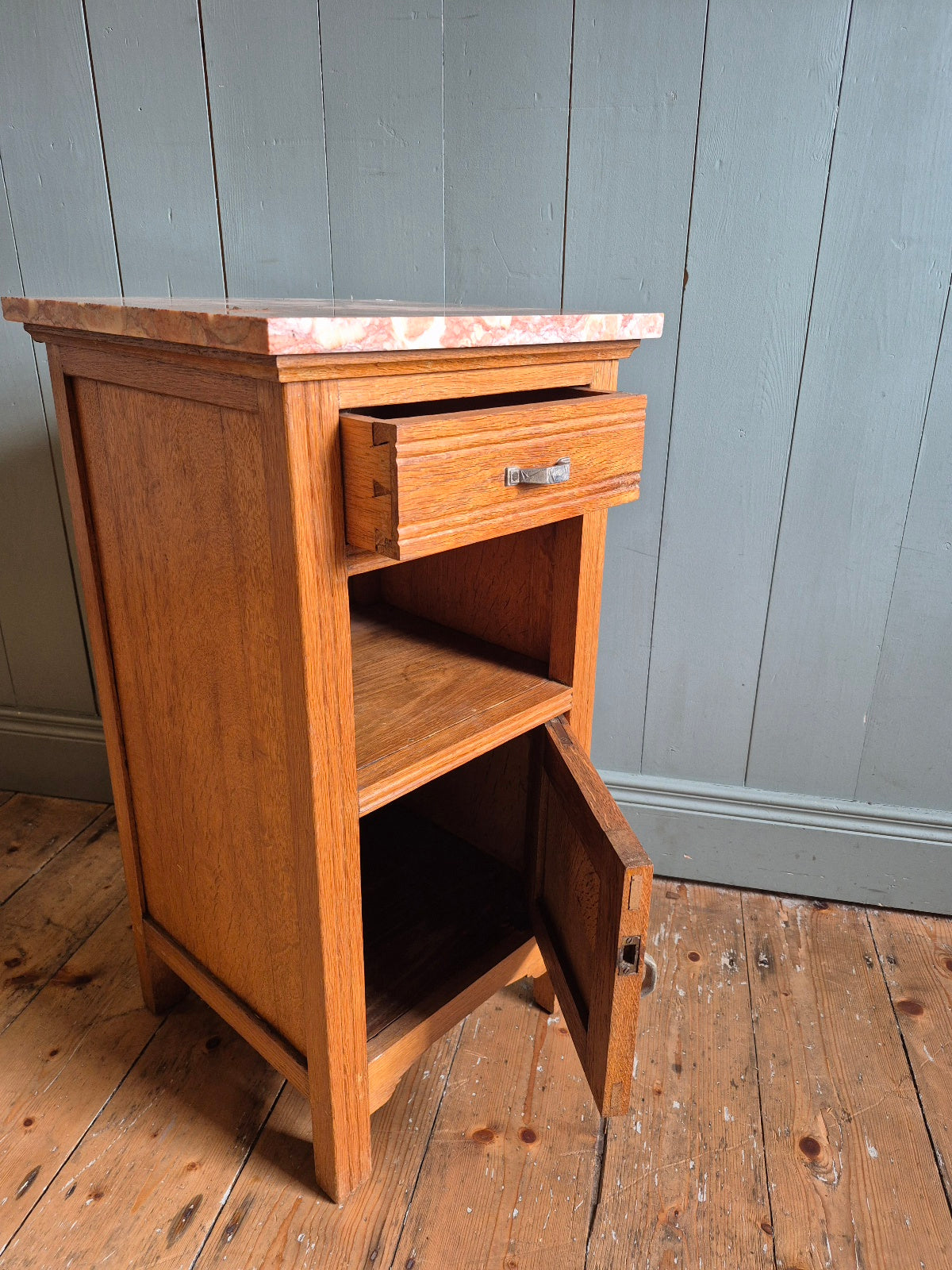 Vintage French Oak Bedside Locker
