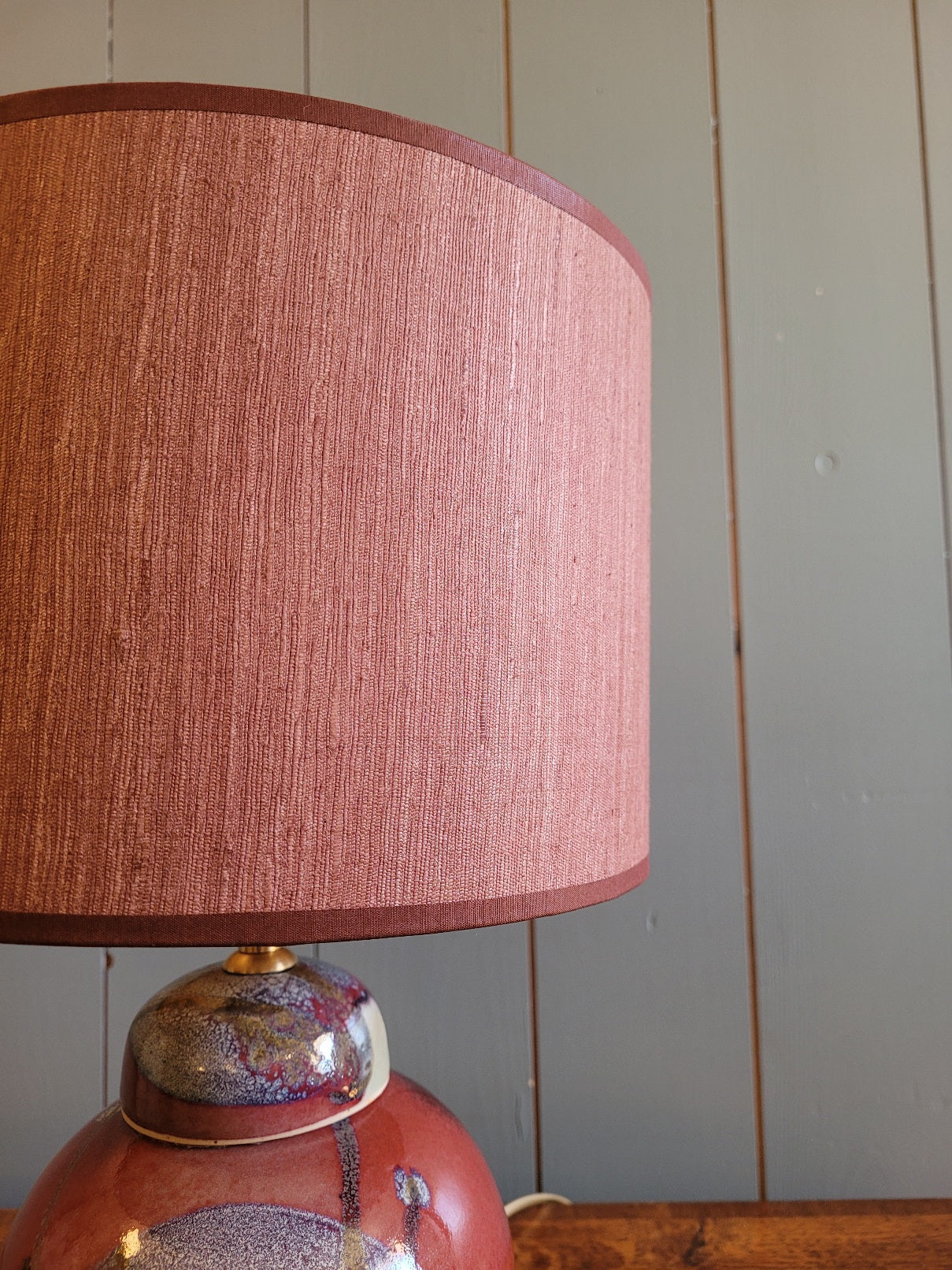 Vintage Ginger Jar Lamp Base with Handmade Shade
