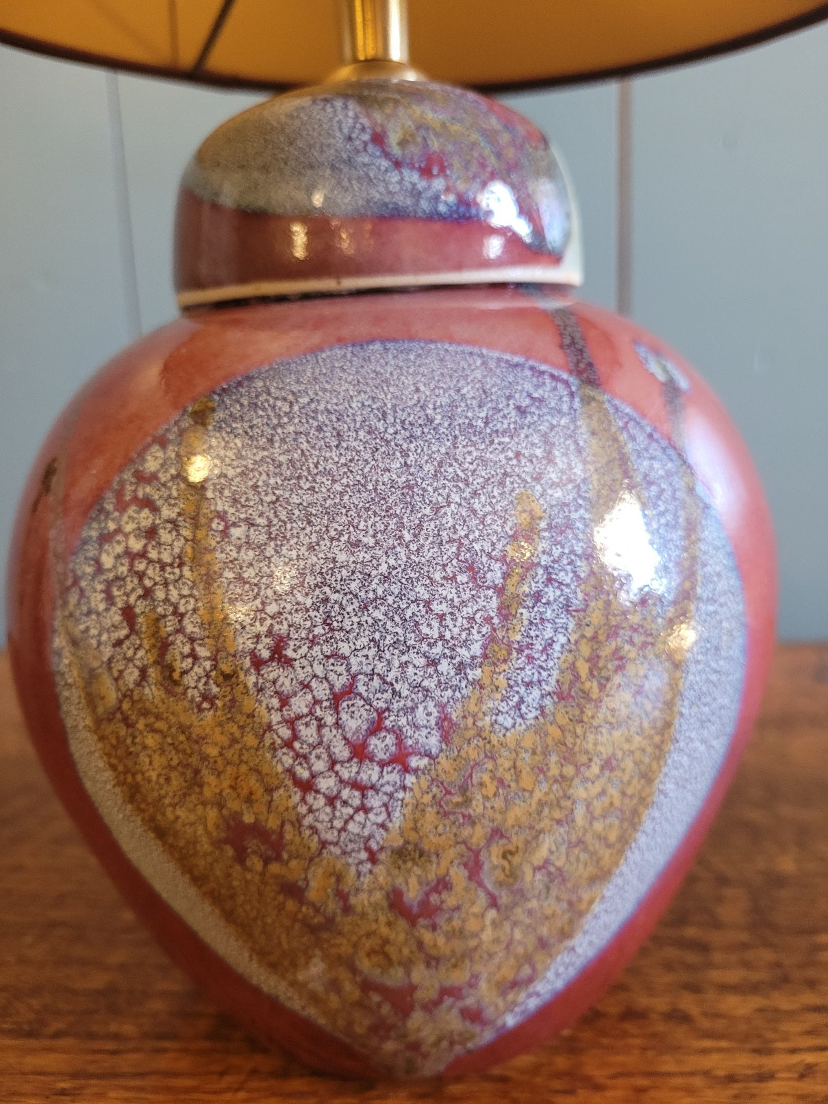 Vintage Ginger Jar Lamp Base with Handmade Shade
