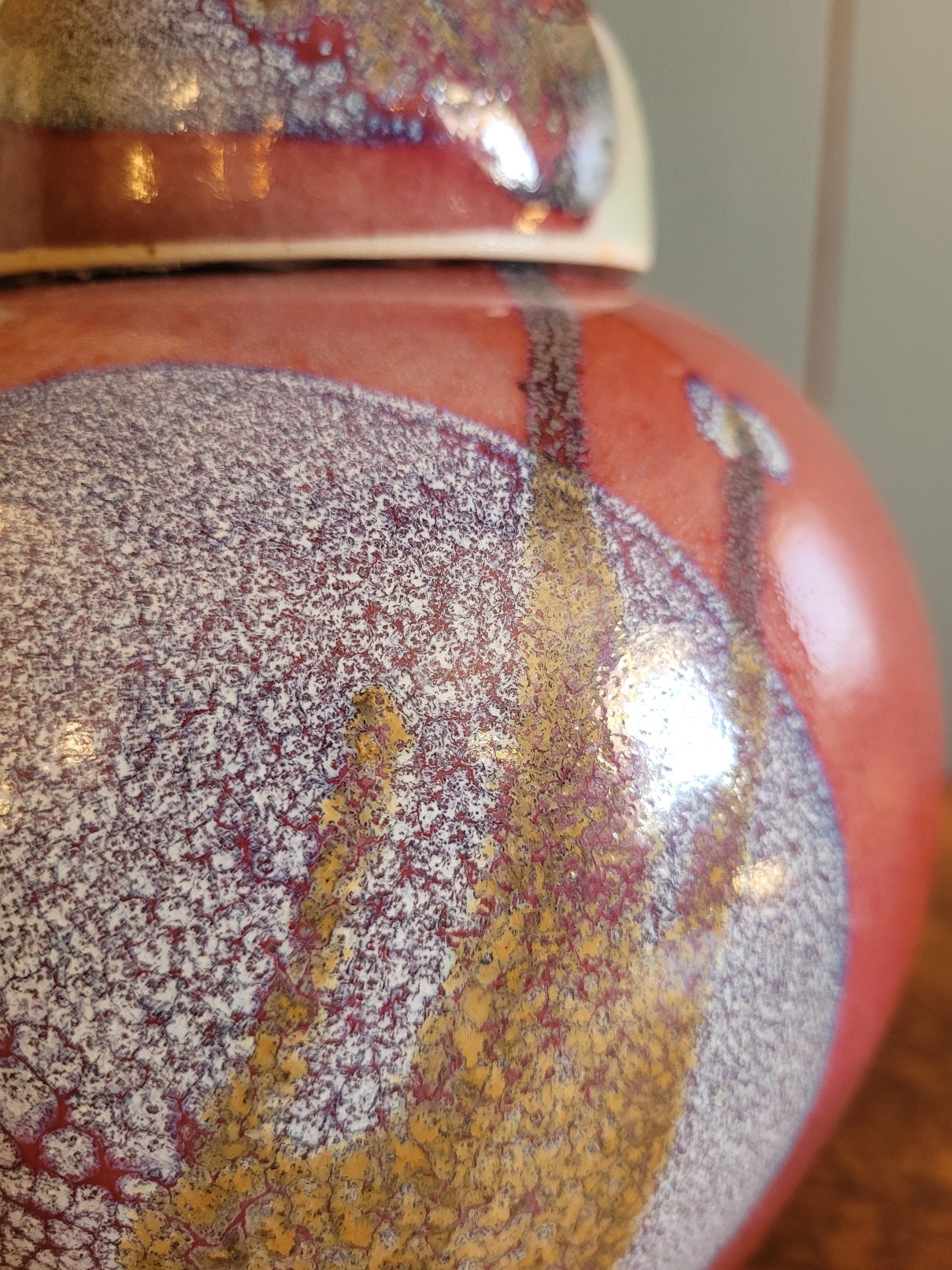 Vintage Ginger Jar Lamp Base with Handmade Shade