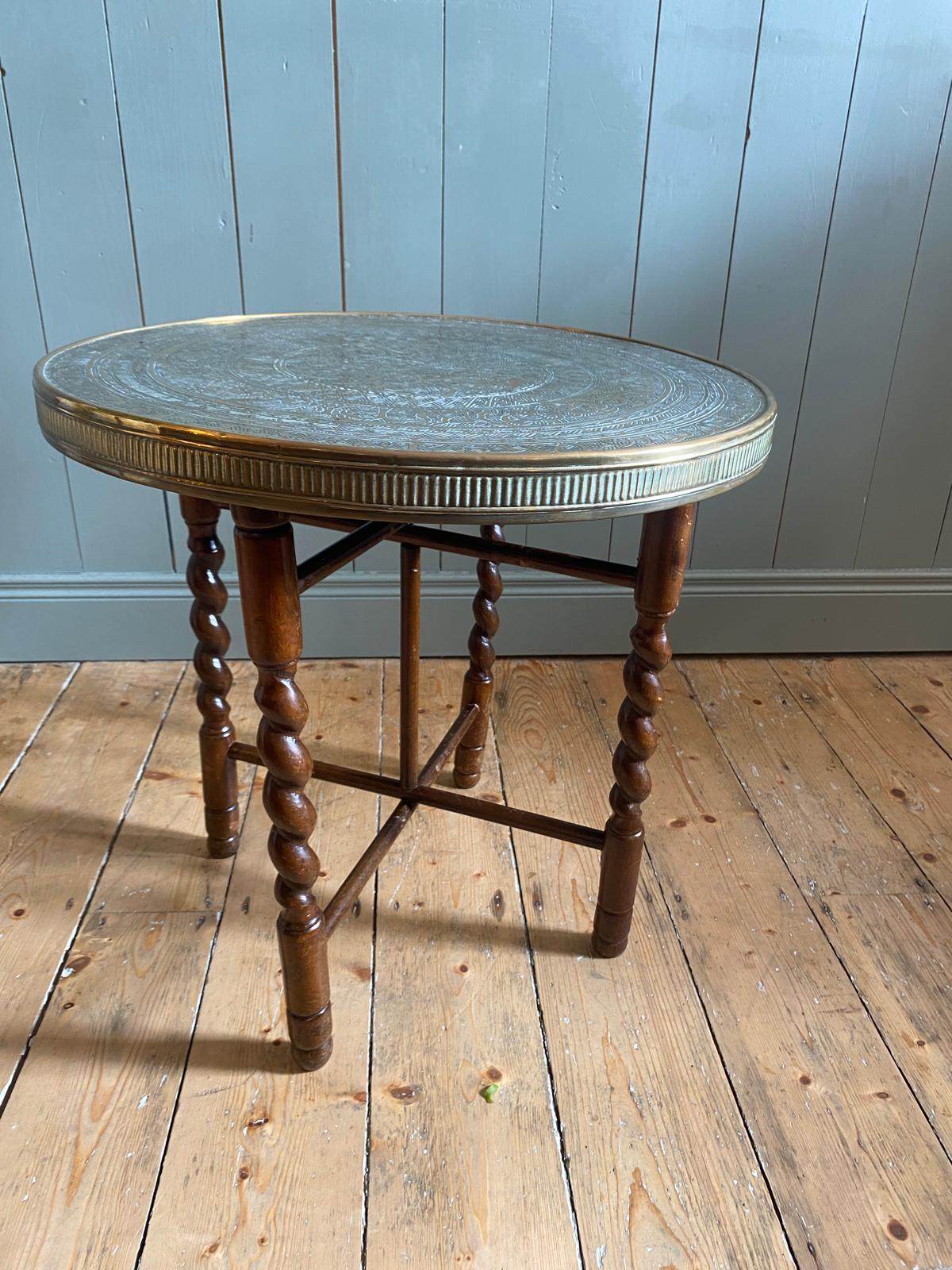 Vintage Indian Brass top Side Table