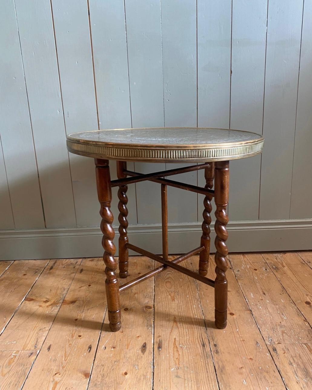 Vintage Indian Brass top Side Table