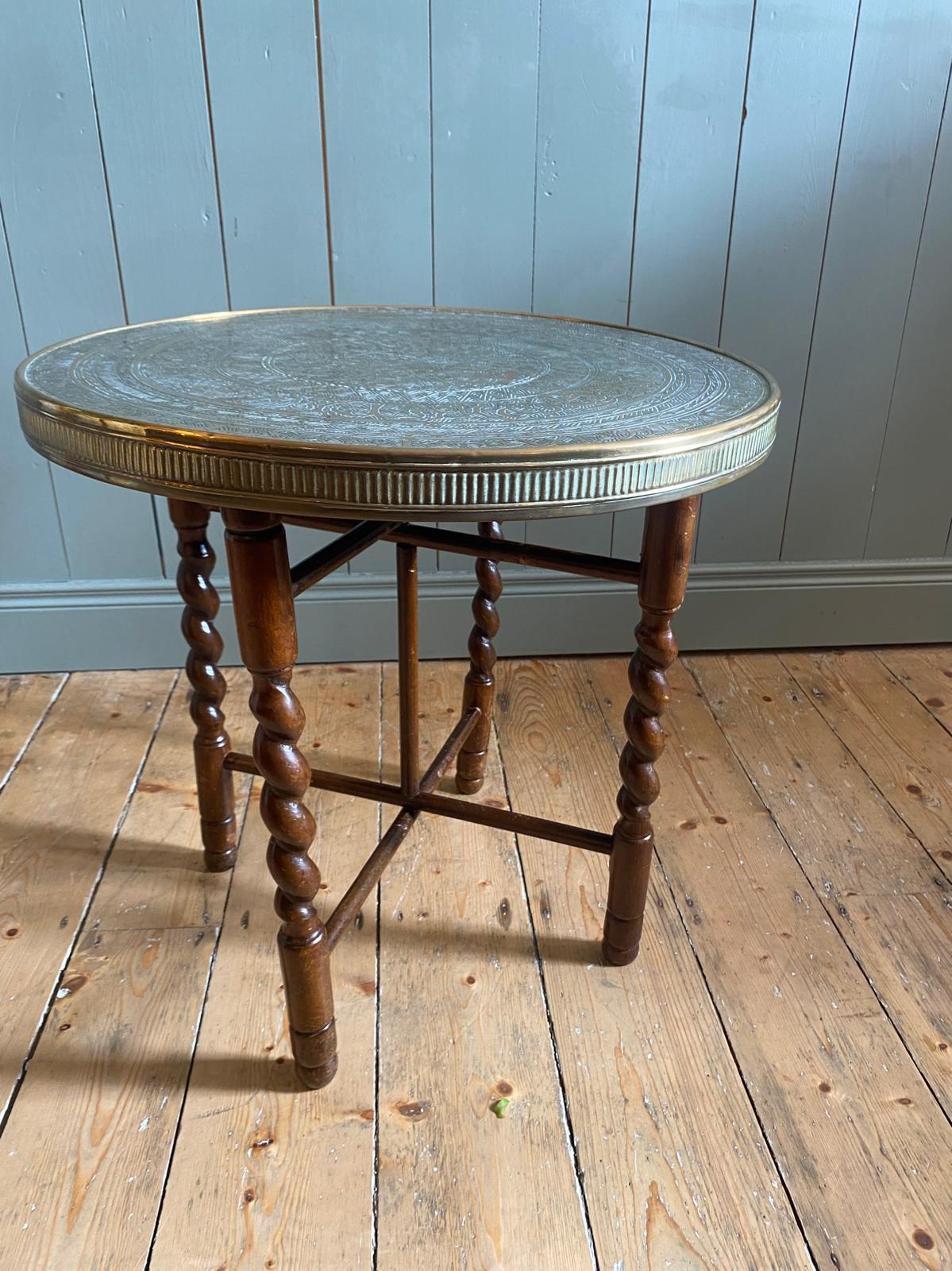 Vintage Indian Brass top Side Table