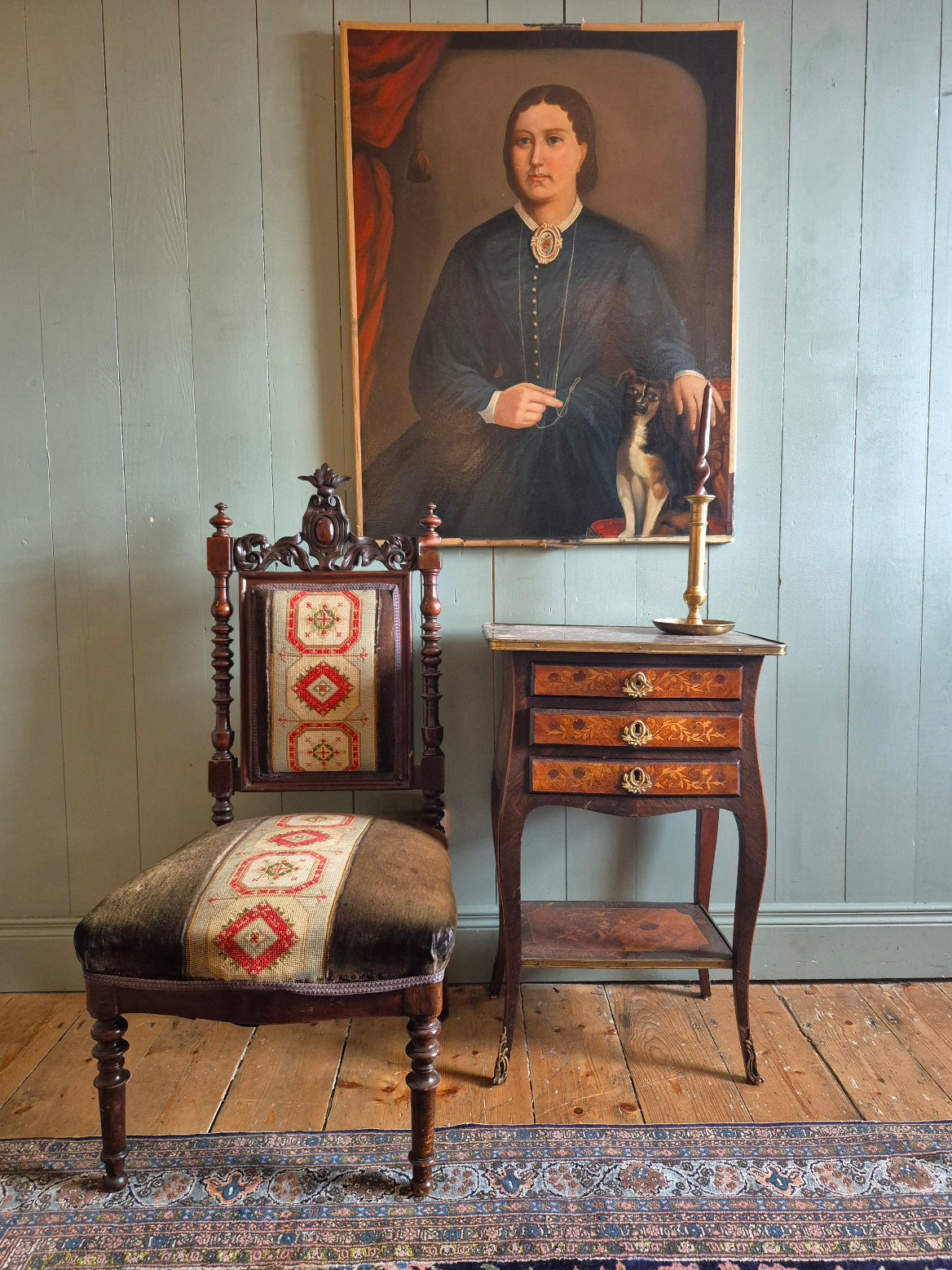 Vintage Italian Marquetry Side Table