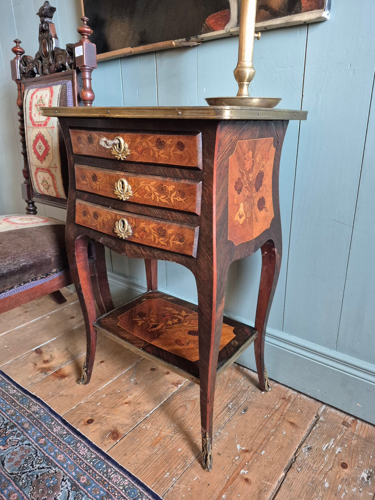 Vintage Italian Marquetry Side Table