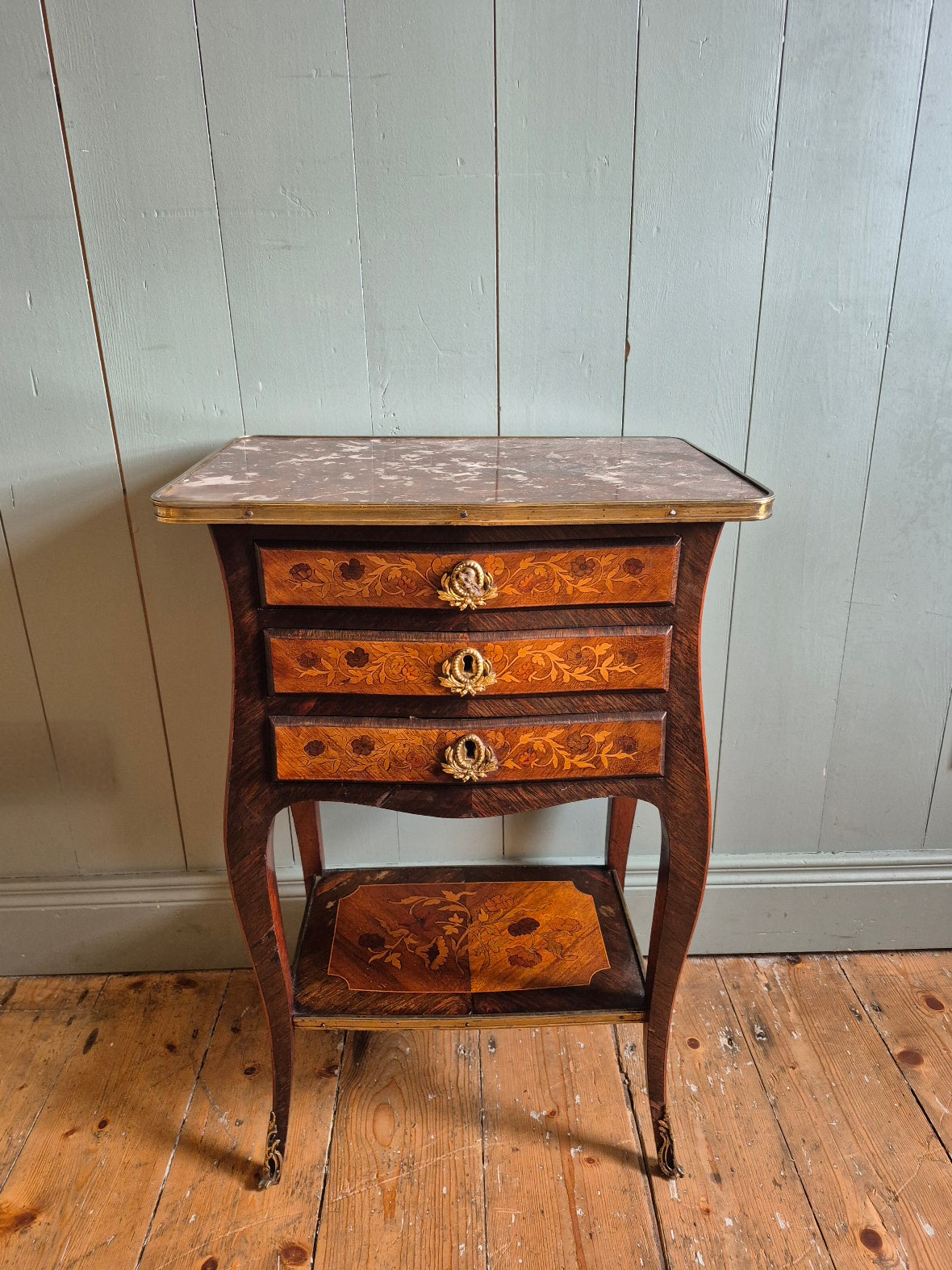 Vintage Italian Marquetry Side Table