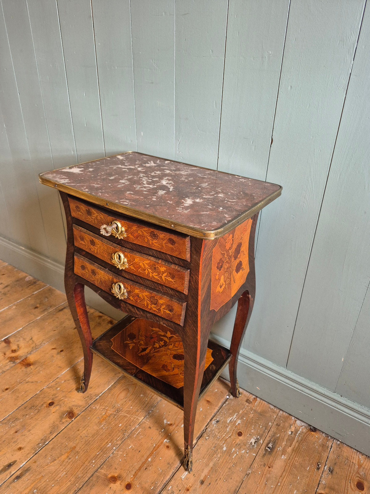Vintage Italian Marquetry Side Table