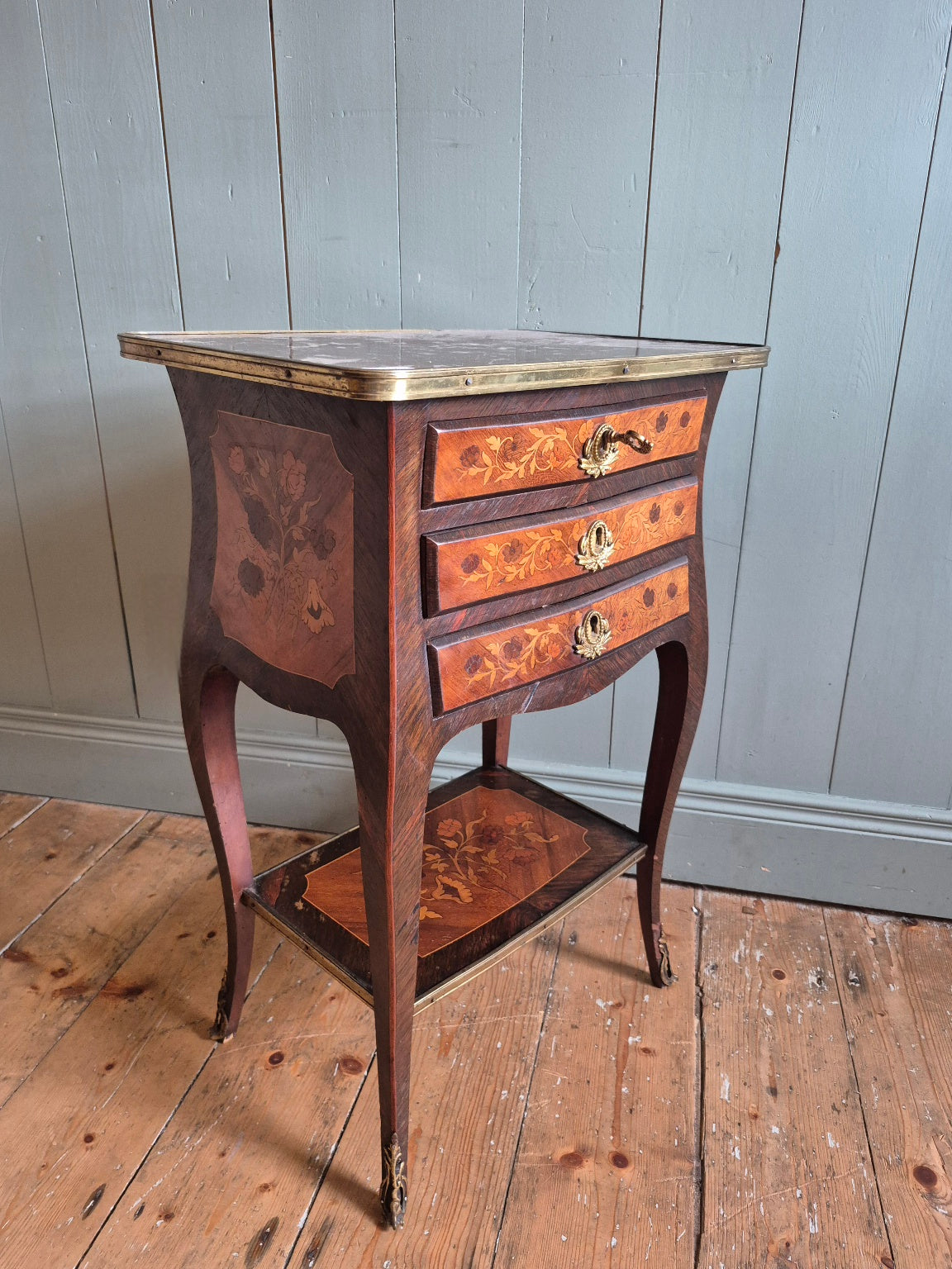 Vintage Italian Marquetry Side Table
