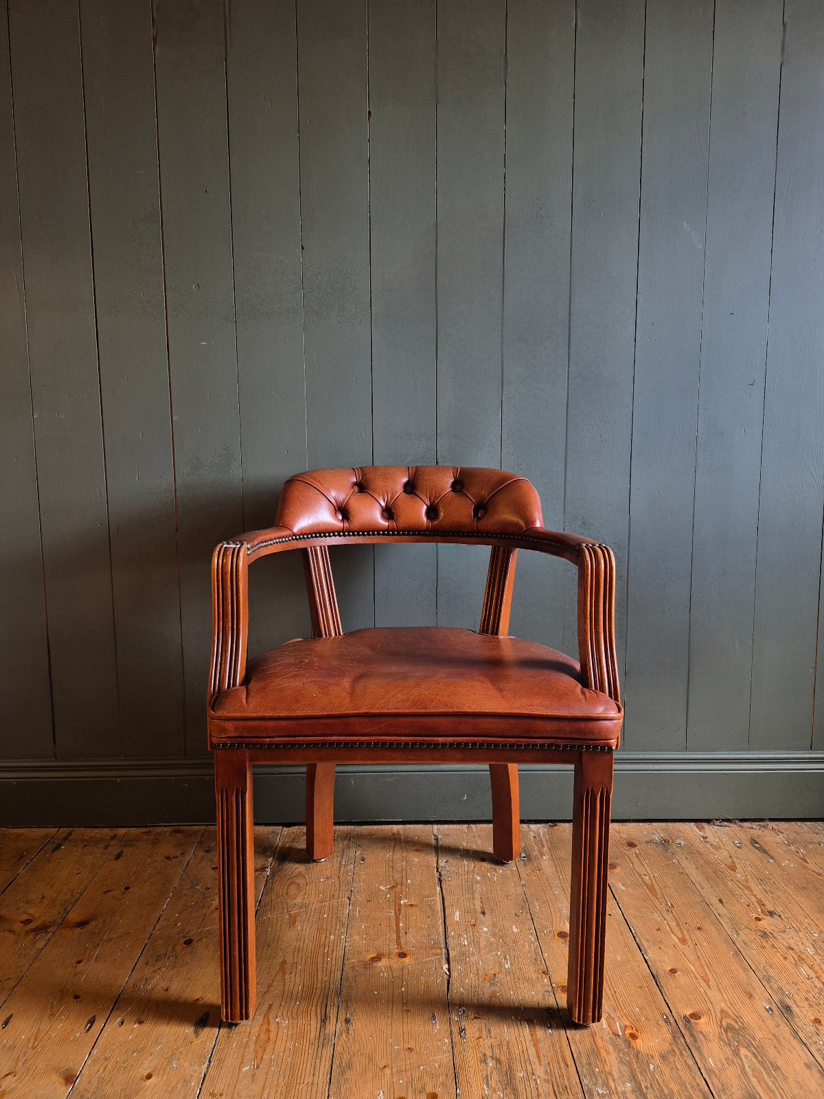 Vintage Leather Library Chair
