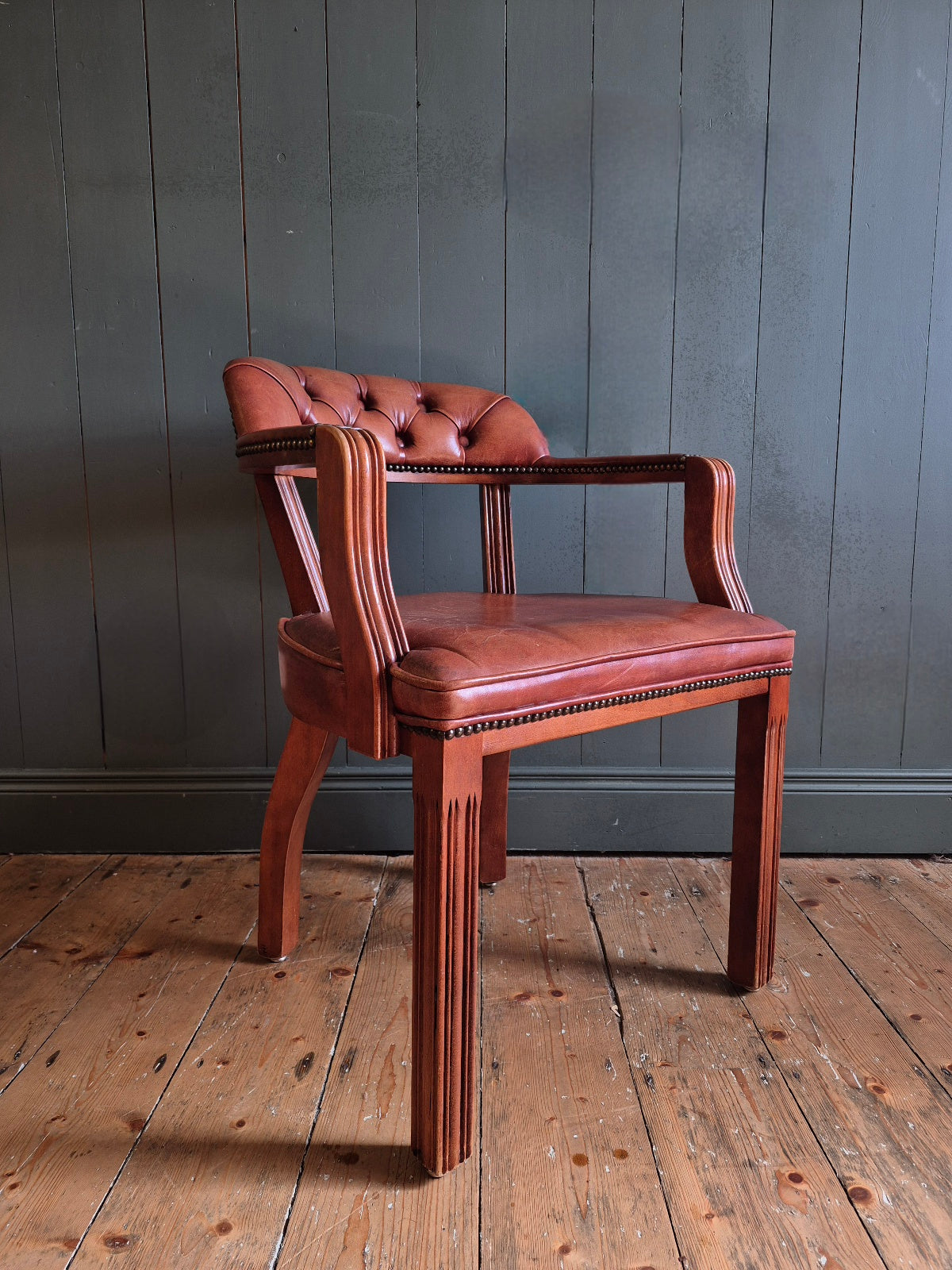Vintage Leather Library Chair