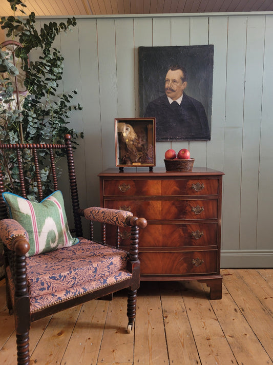 Vintage Mahogany Bow Front Chest of Drawers