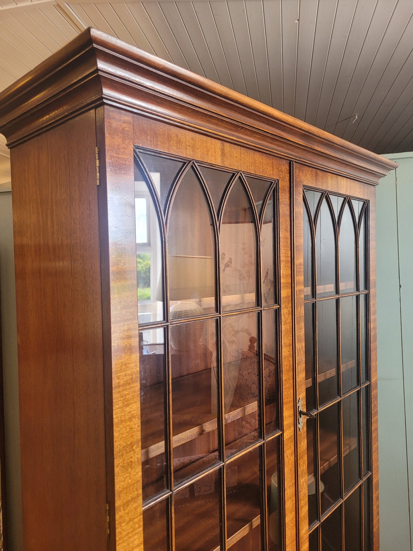 Vintage Mahogany Glazed Bookcase