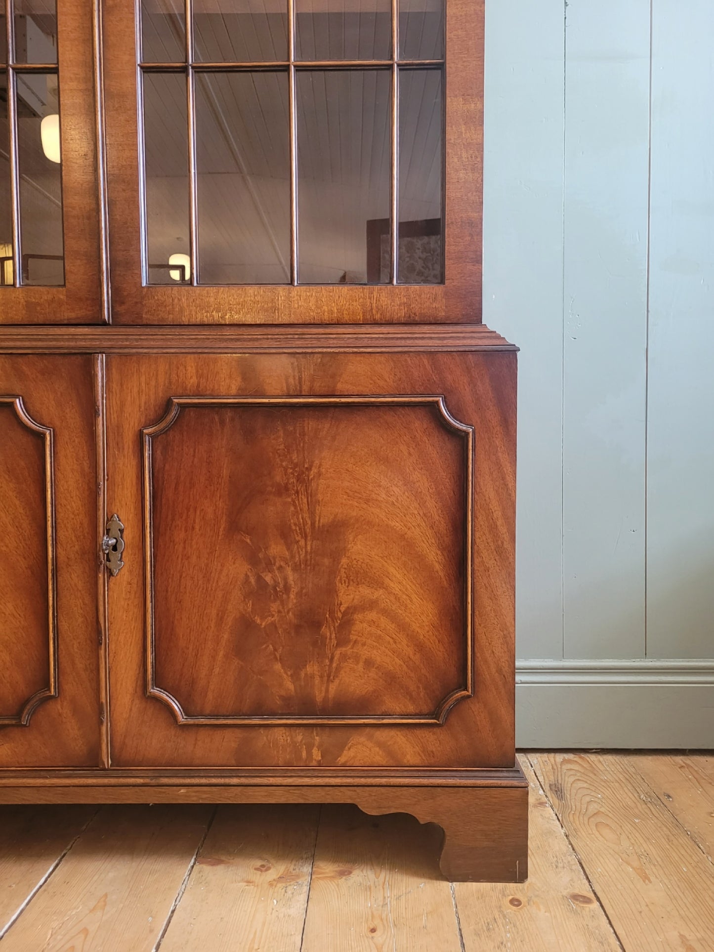Vintage Mahogany Glazed Bookcase