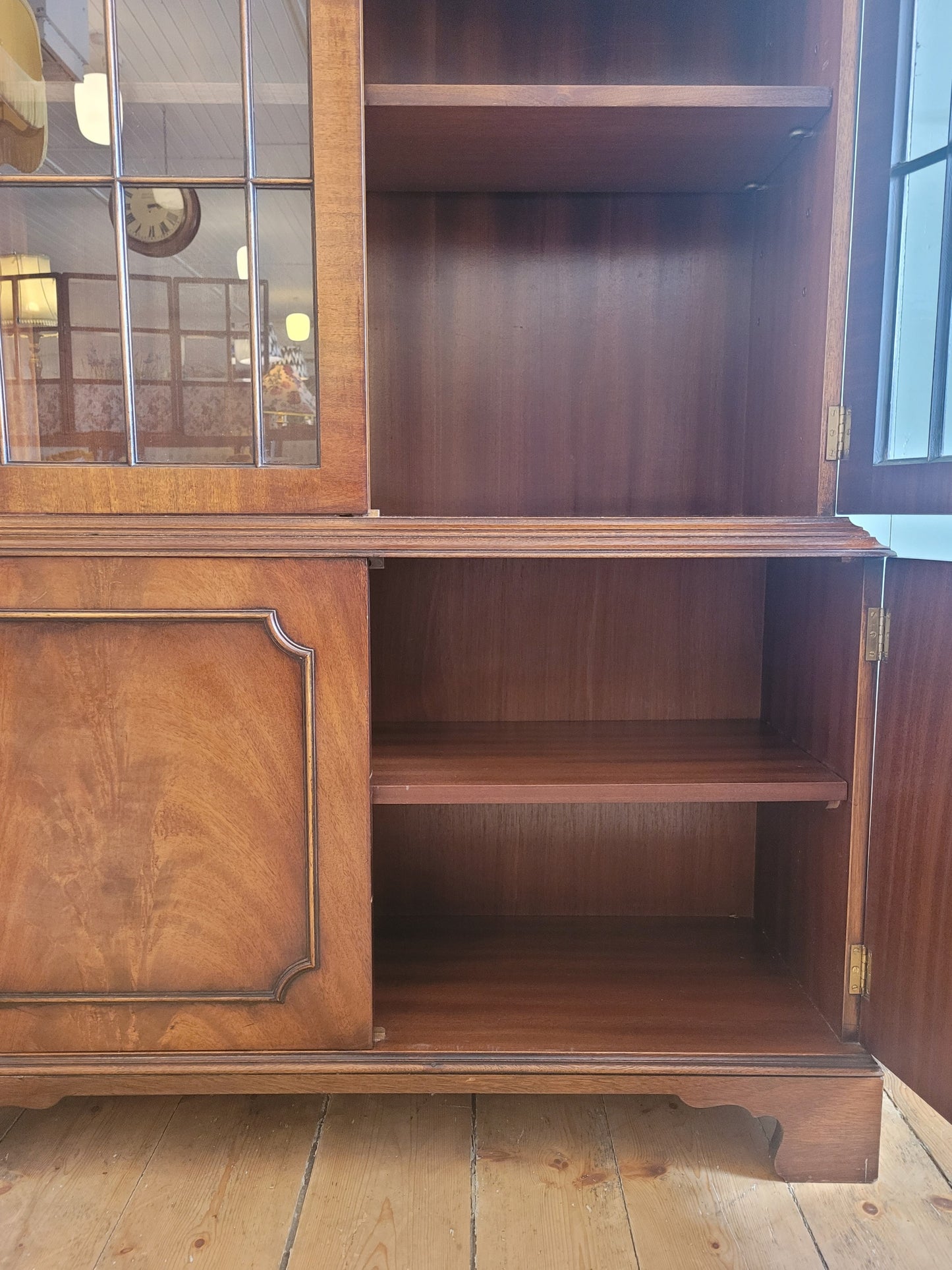 Vintage Mahogany Glazed Bookcase