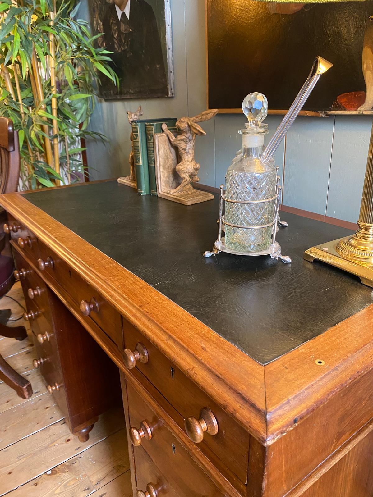 Vintage Mahogany Pedestal Desk