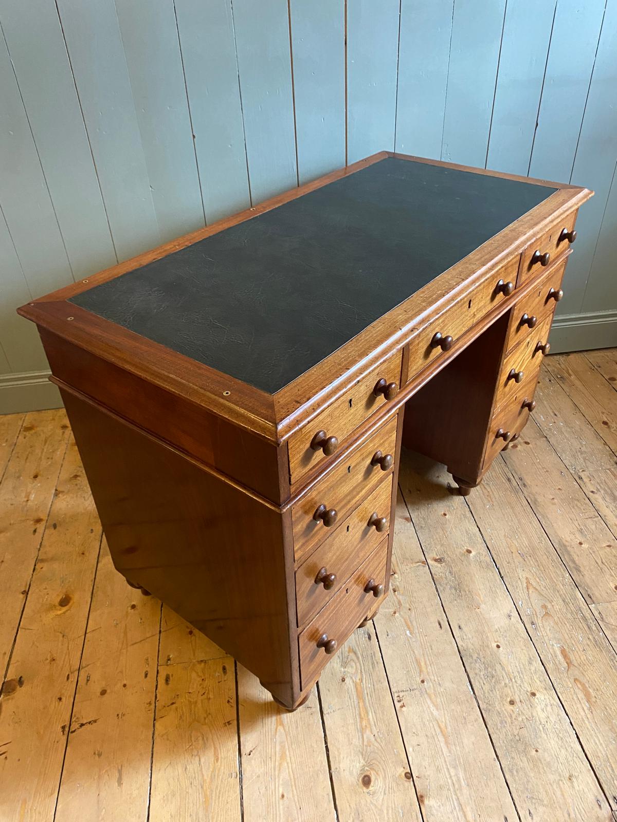 Vintage Mahogany Pedestal Desk