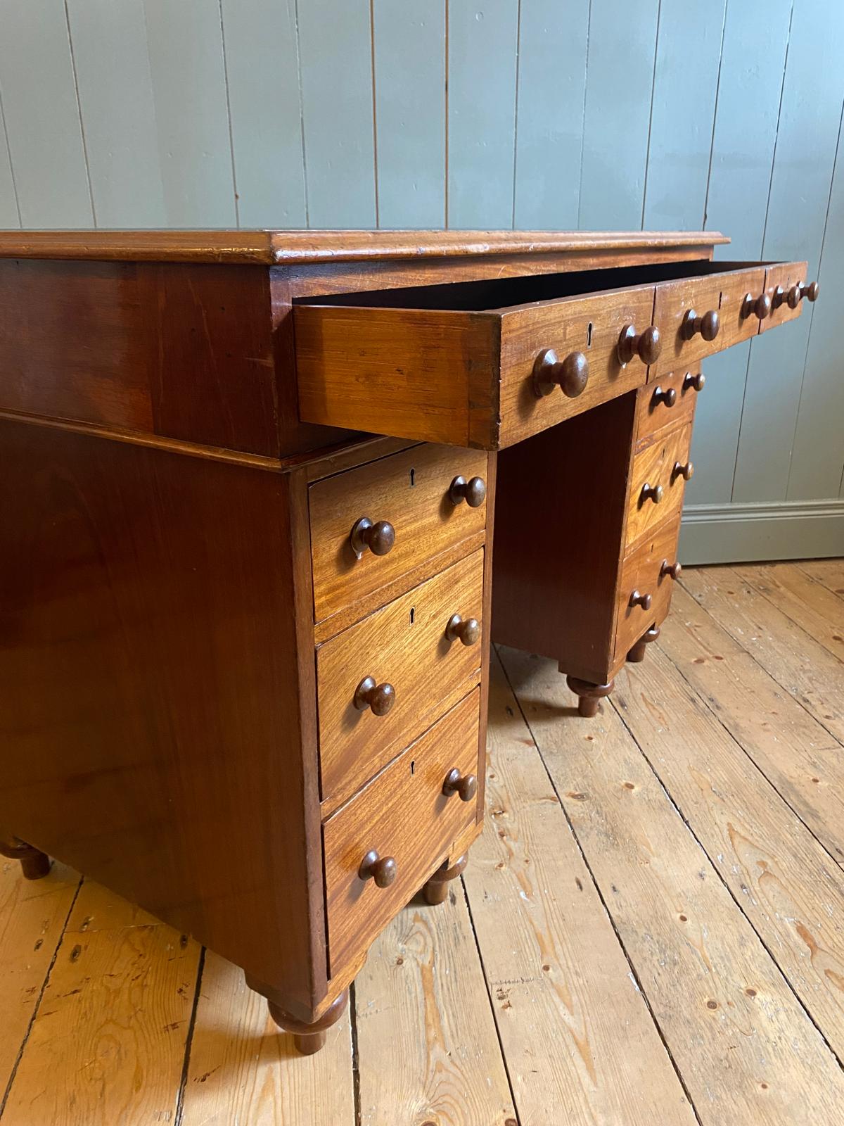 Vintage Mahogany Pedestal Desk