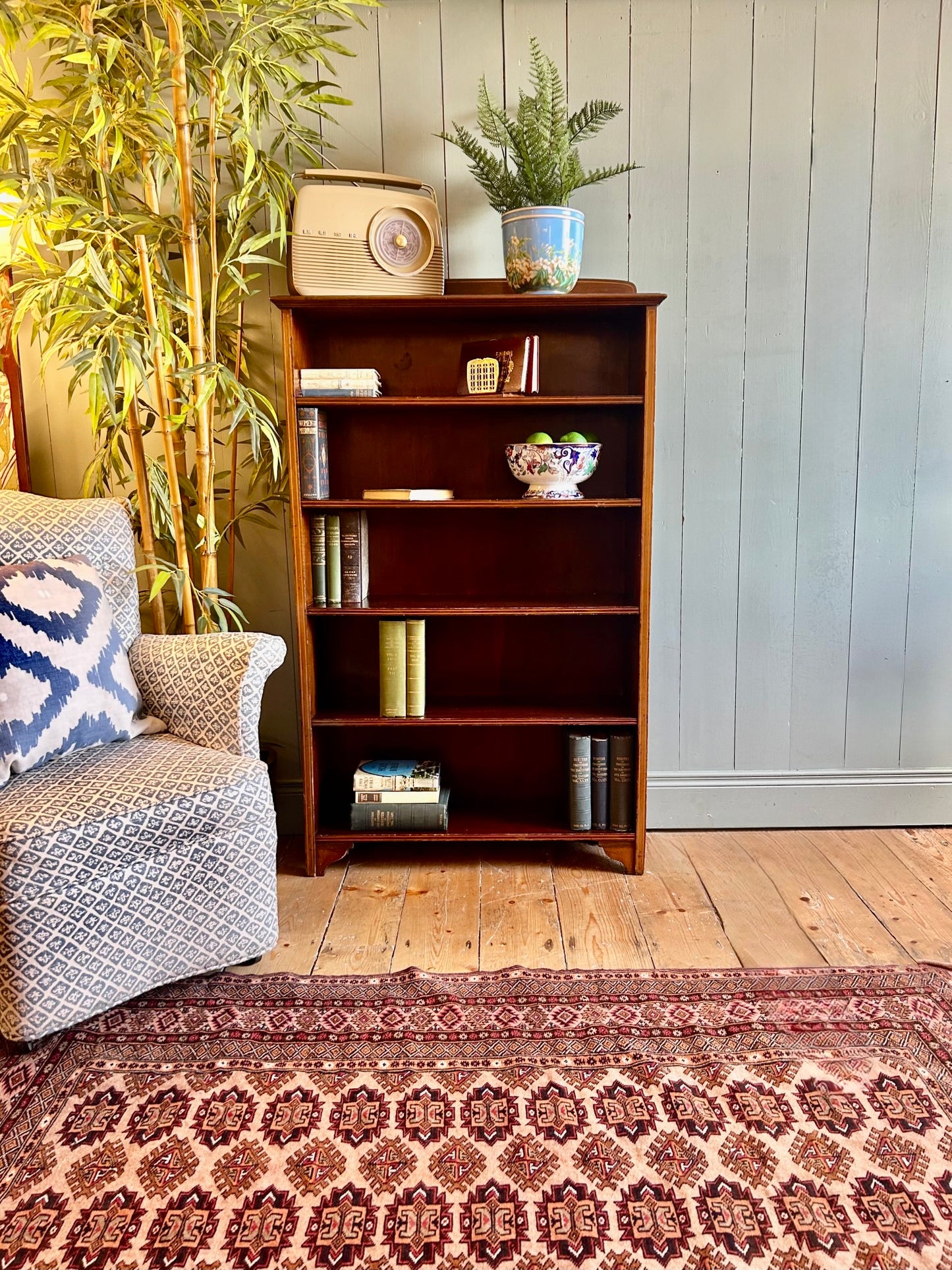 Vintage Mahogany Open Bookcase