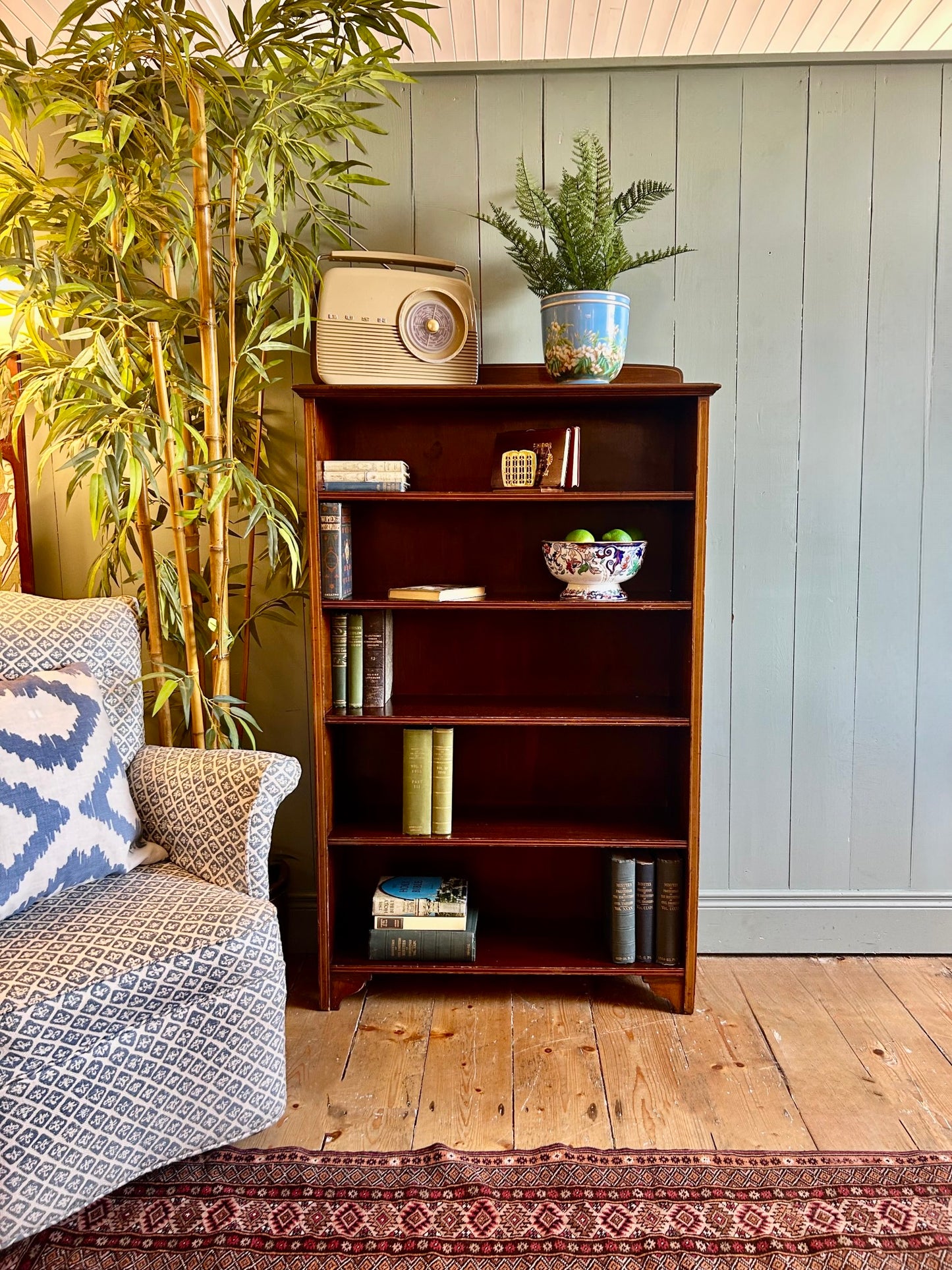 Vintage Mahogany Open Bookcase