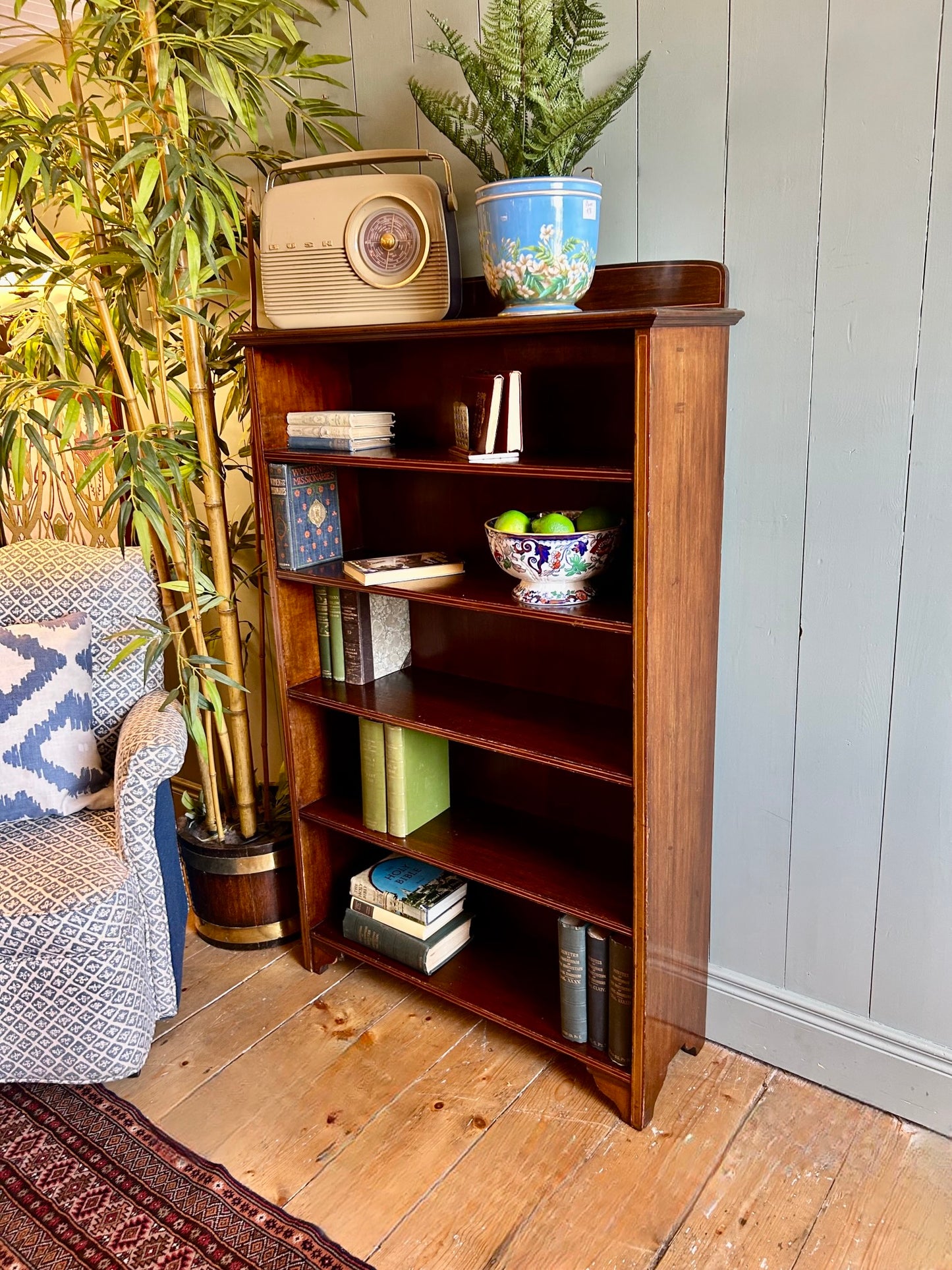 Vintage Mahogany Open Bookcase