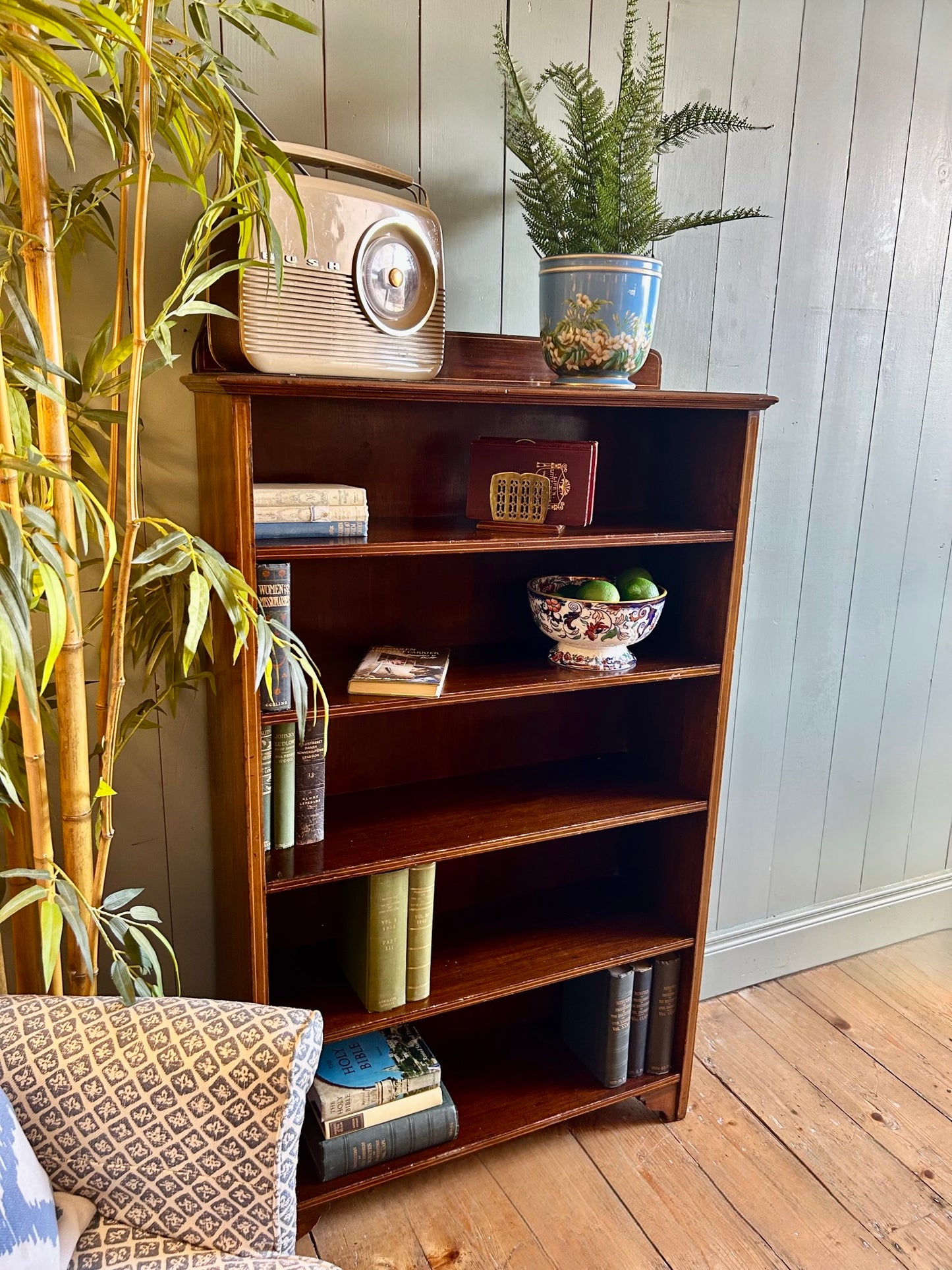 Vintage Mahogany Open Bookcase