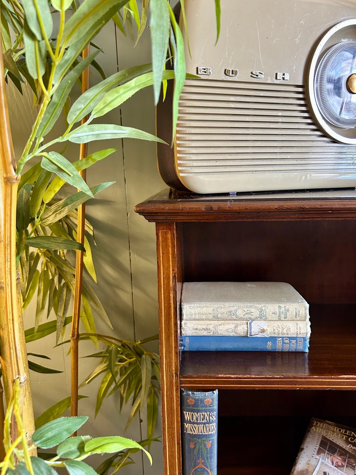 Vintage Mahogany Open Bookcase