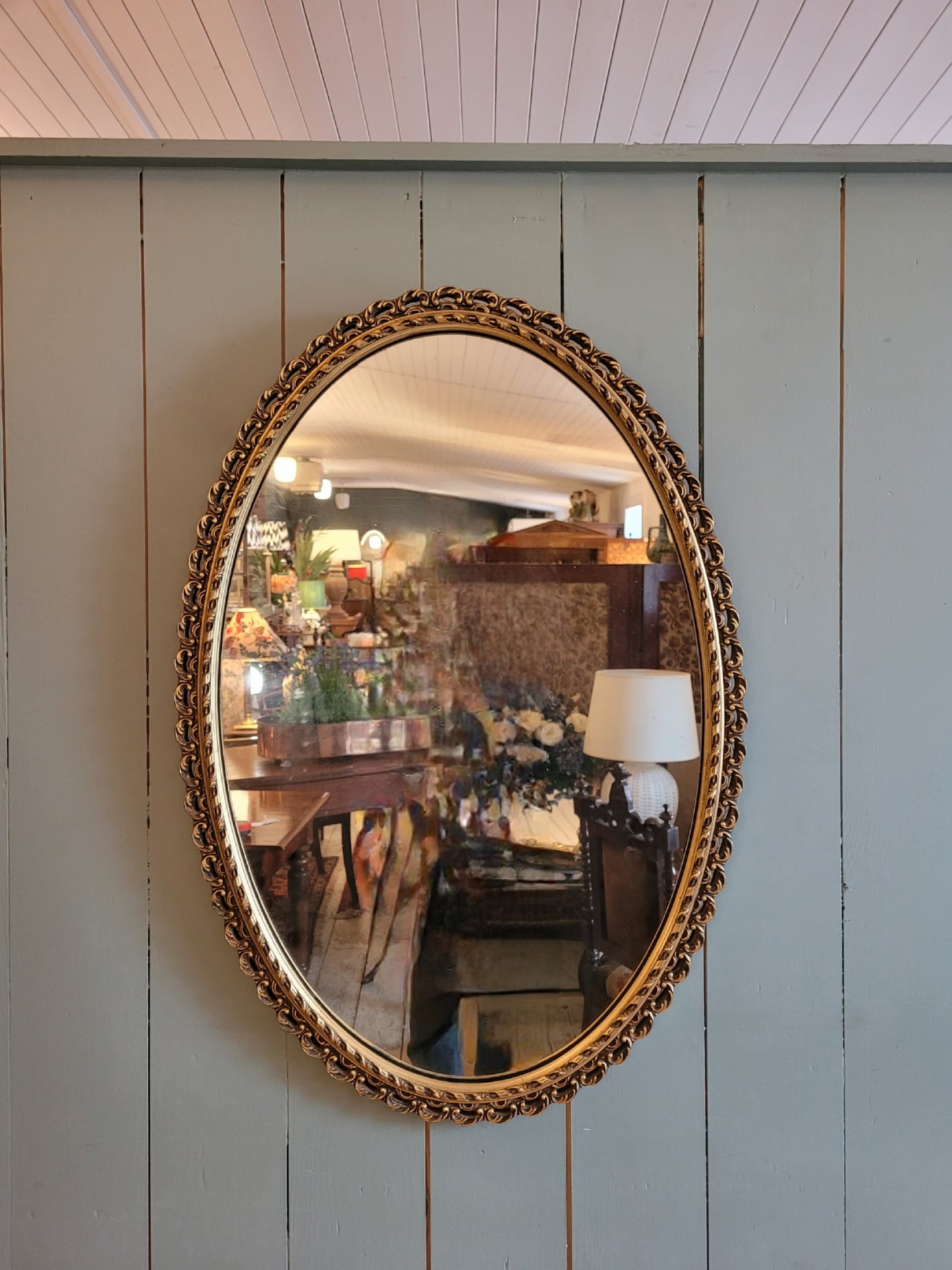 Vintage Oval Gilt Mirror