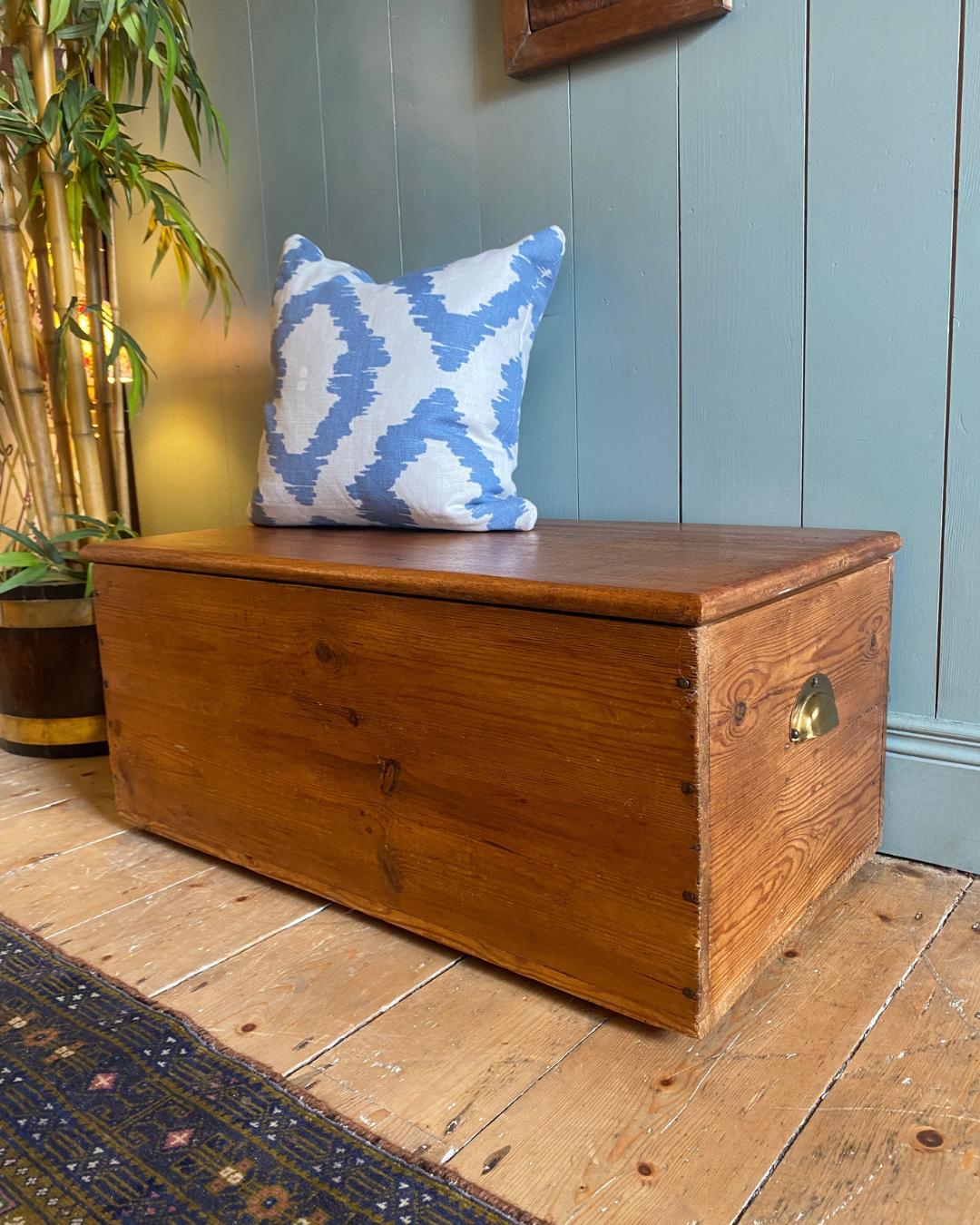 Vintage Pine Blanket Box