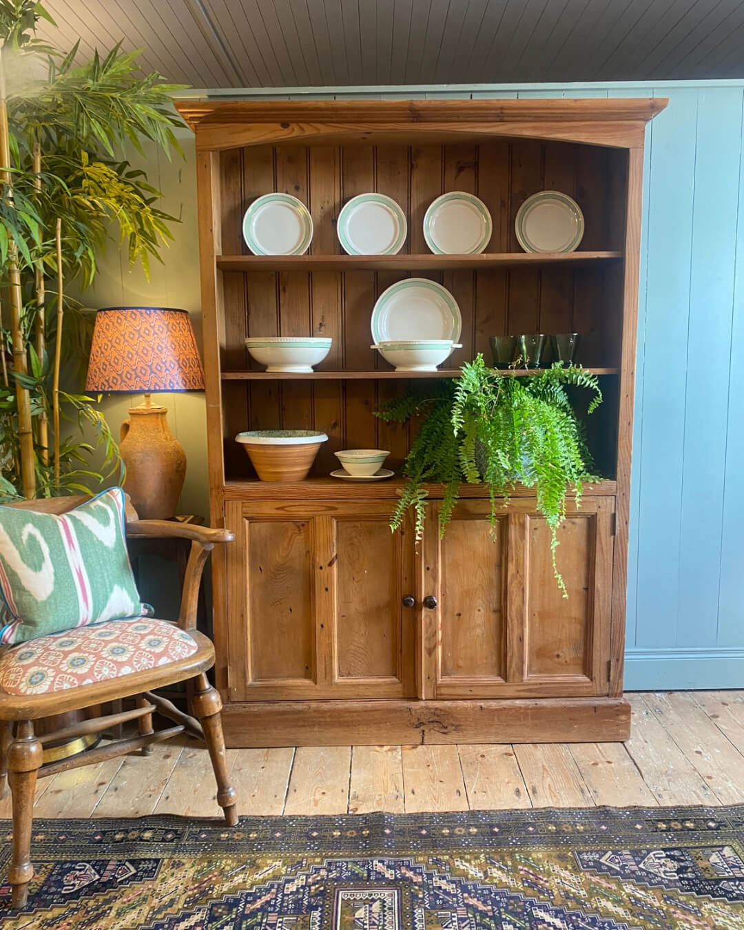 Vintage Solid Pine Kitchen Dresser