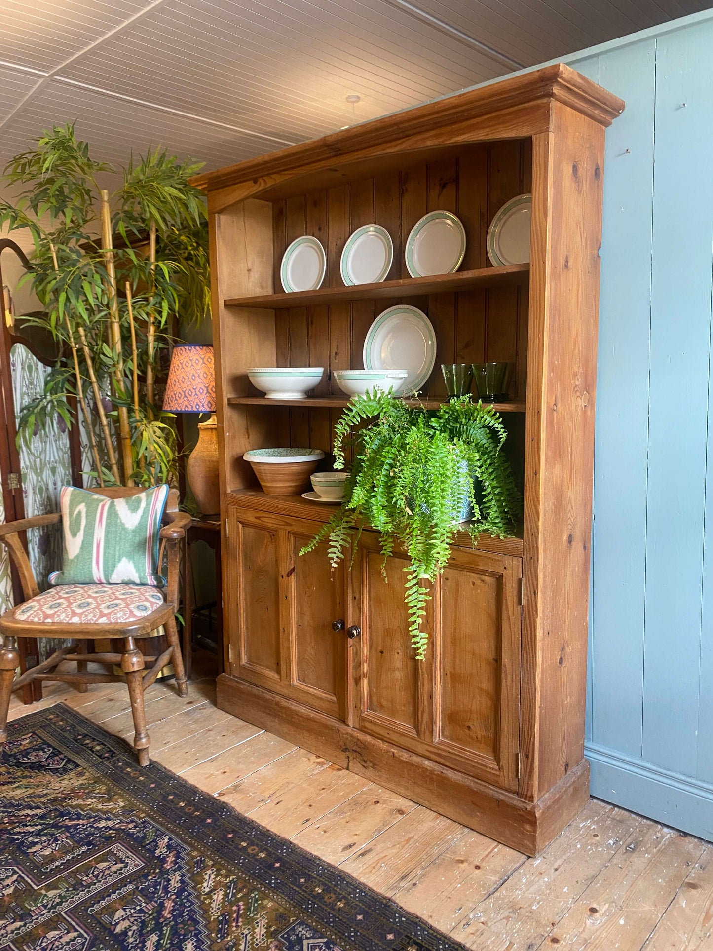 Vintage Solid Pine Kitchen Dresser
