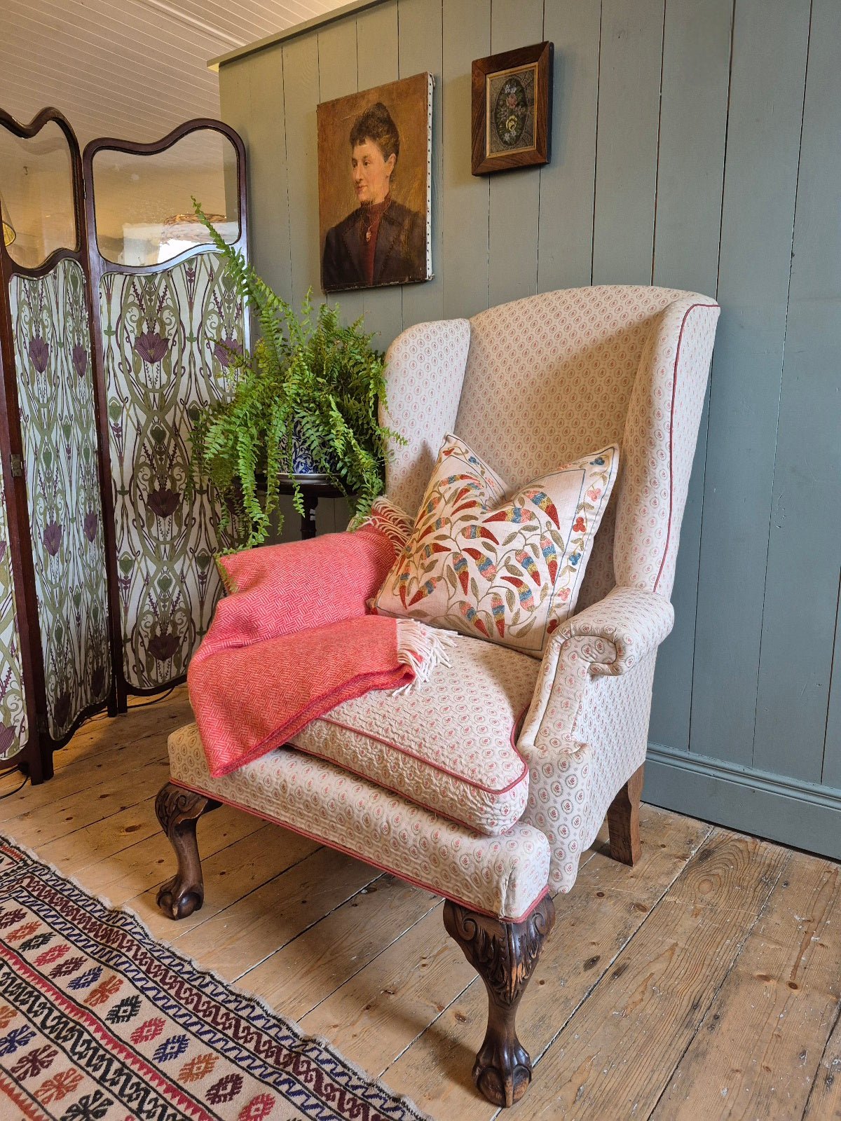 Vintage Wingback Armchair