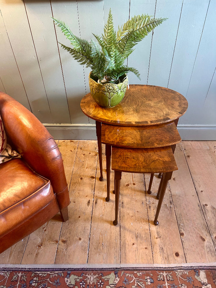 Walnut Nest of Tables c.1930s