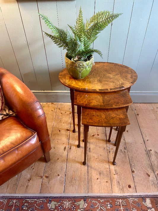 Walnut Nest of Tables c.1930s